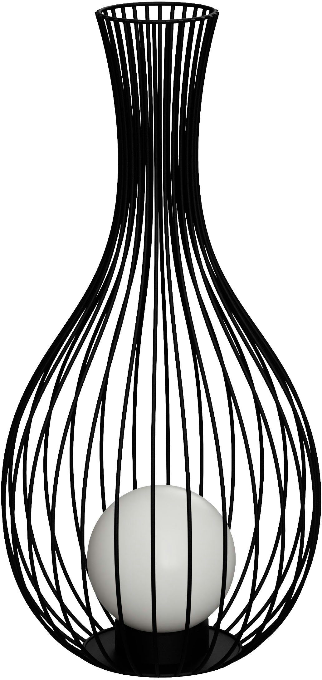 EGLO Staande lamp FOSSOMBRONE Vloerlamp in zwart van verzinkt staal - excl. E27 - 1X10W (1 stuk) vloerlampen zwart