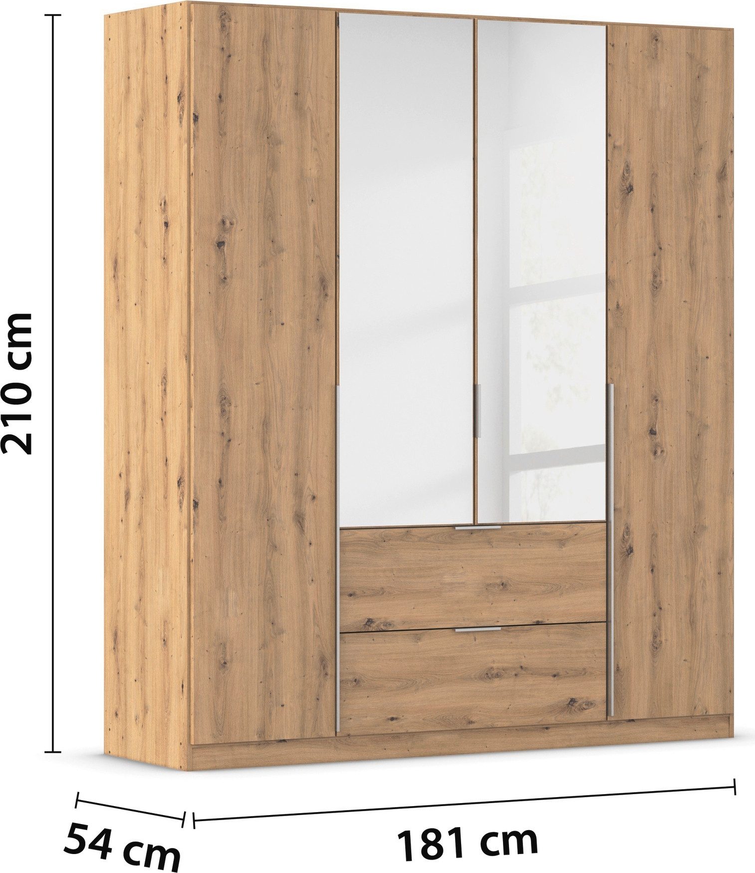 rauch Draaideurkast Kledingkast kast garderobe AGORDO met decor- of hoogglansfront