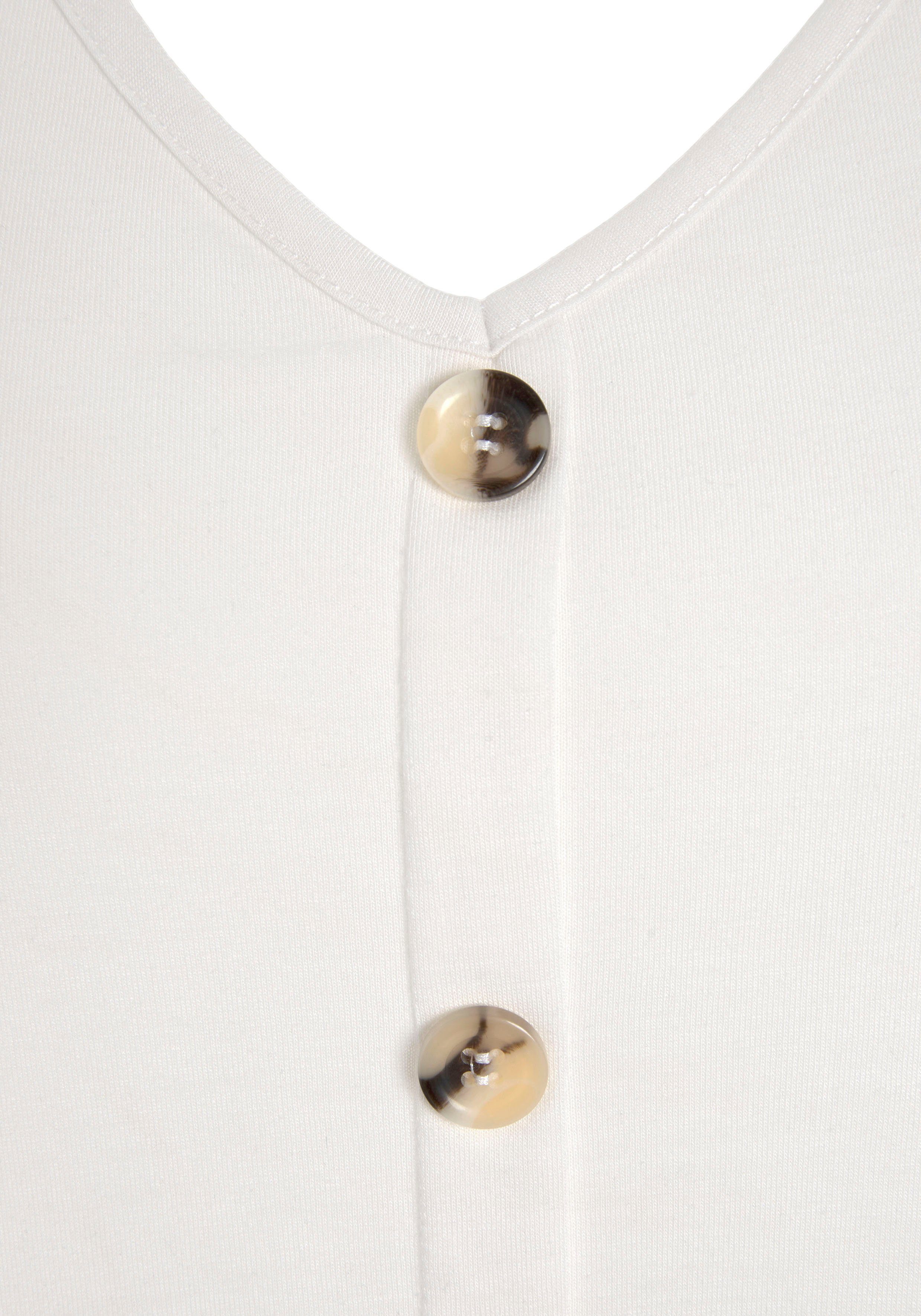 Lascana Shirttop Met sierknoopsluiting in een gemakkelijk te onderhouden kwaliteit (2-delig, Set van 2)