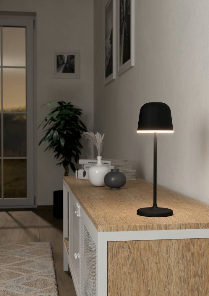EGLO Tafellamp MANNERA Nachttafellamp touch dimbaar, tafellamp in zwart en wit, IP54 (1 stuk)