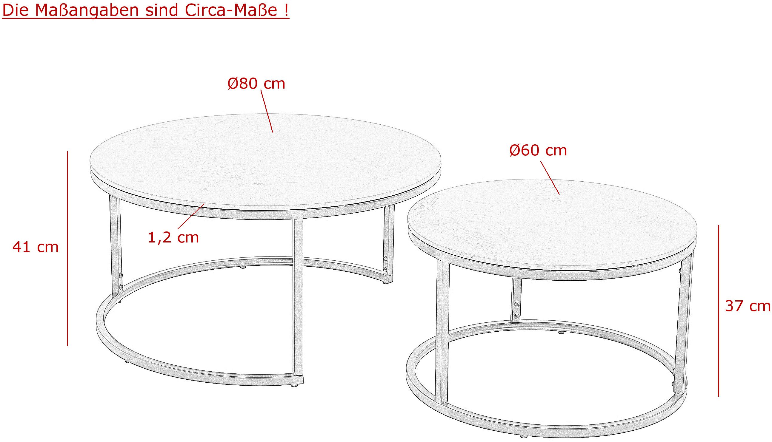 HELA Salontafel LUIS Topseller 2-delige set, 12mm sintersteen, marmerlook, boho salontafel (set, 2 stuks)
