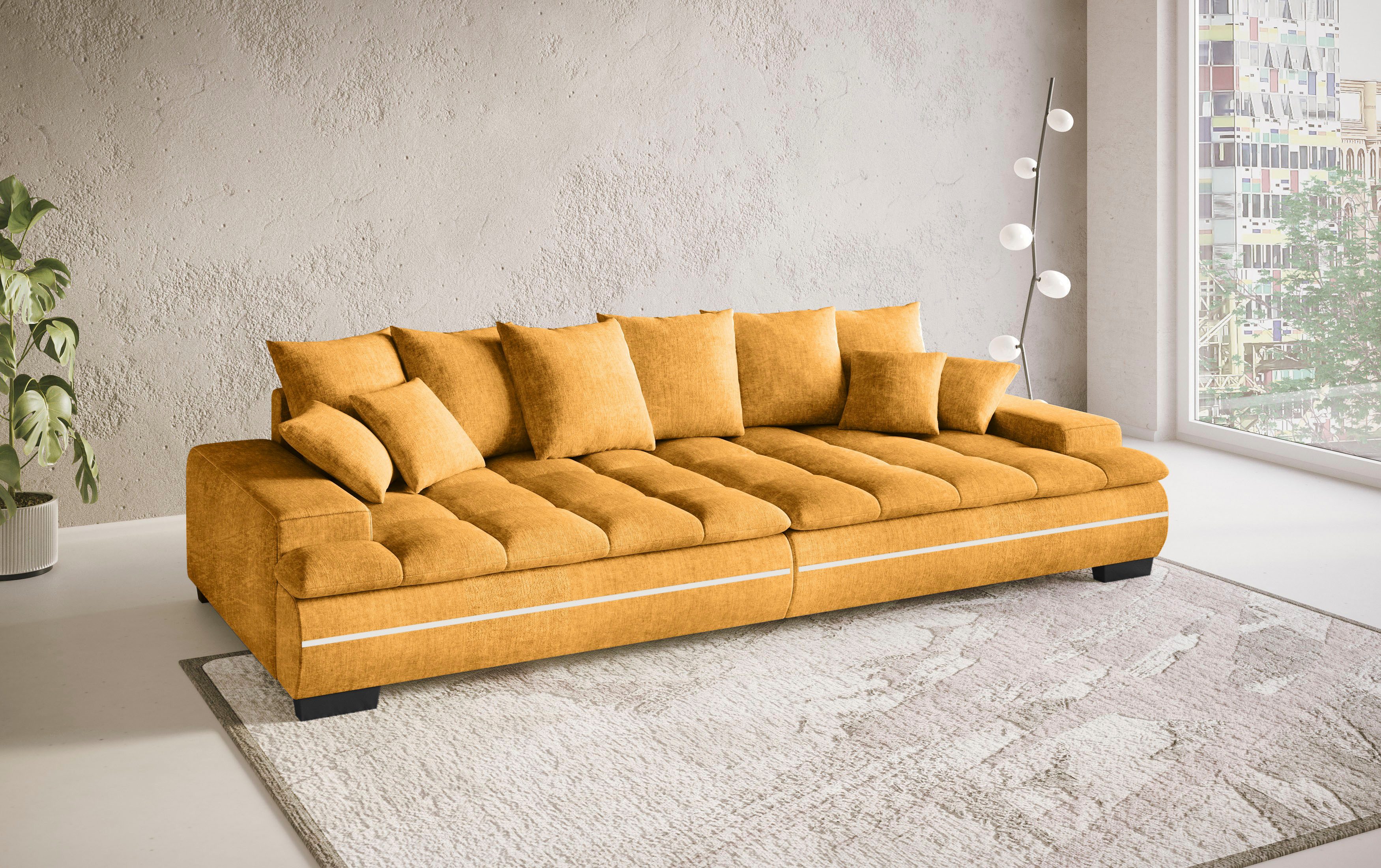 Mr. Couch Megabank Haiti II RGB-LED verlichting, koudschuim bekleding, tot 140 kg belastbaar