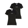 calvin klein shirt met ronde hals 2 pack slim fit t-shirt met calvin klein-logo-opschrift zwart