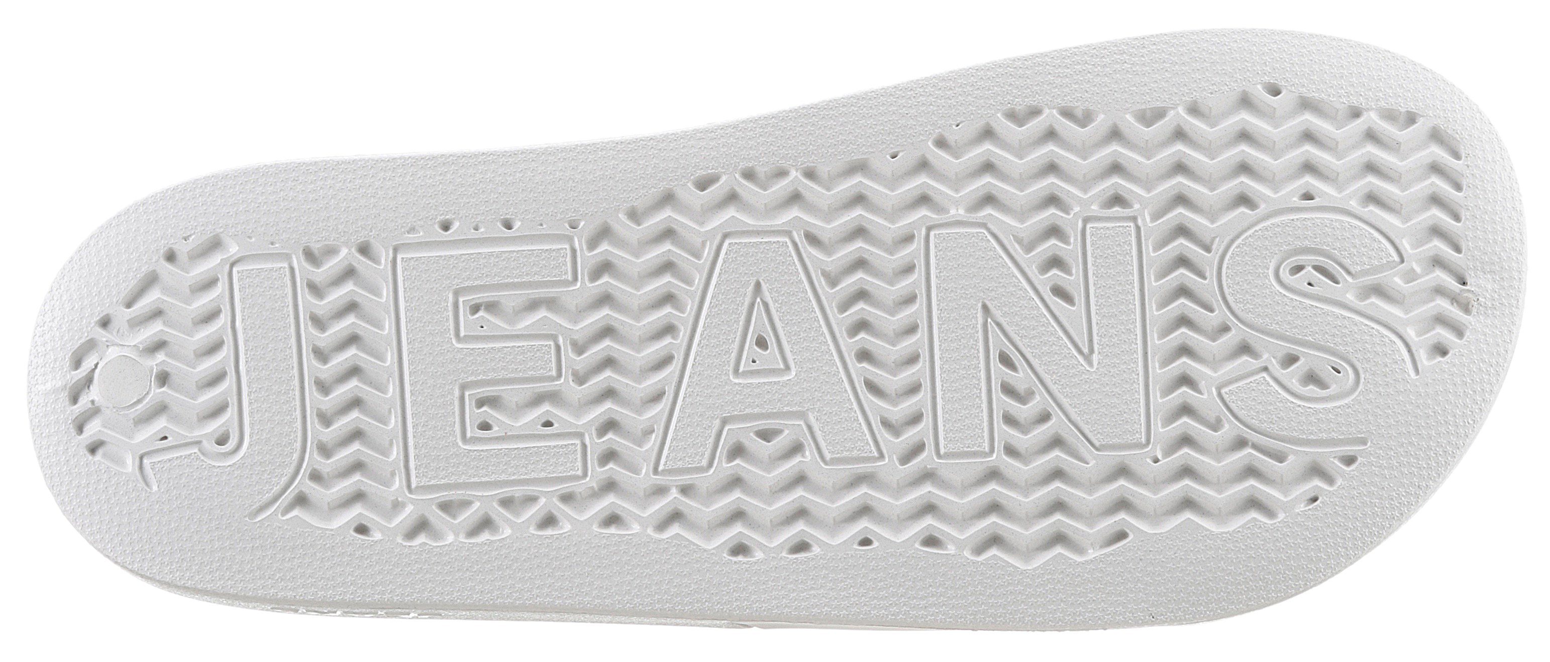 TOMMY JEANS Badslippers TOMMY JEANS POOL SLIDE ESS zomerschoen, badschoens, slippers, met opvallende logo-vlag