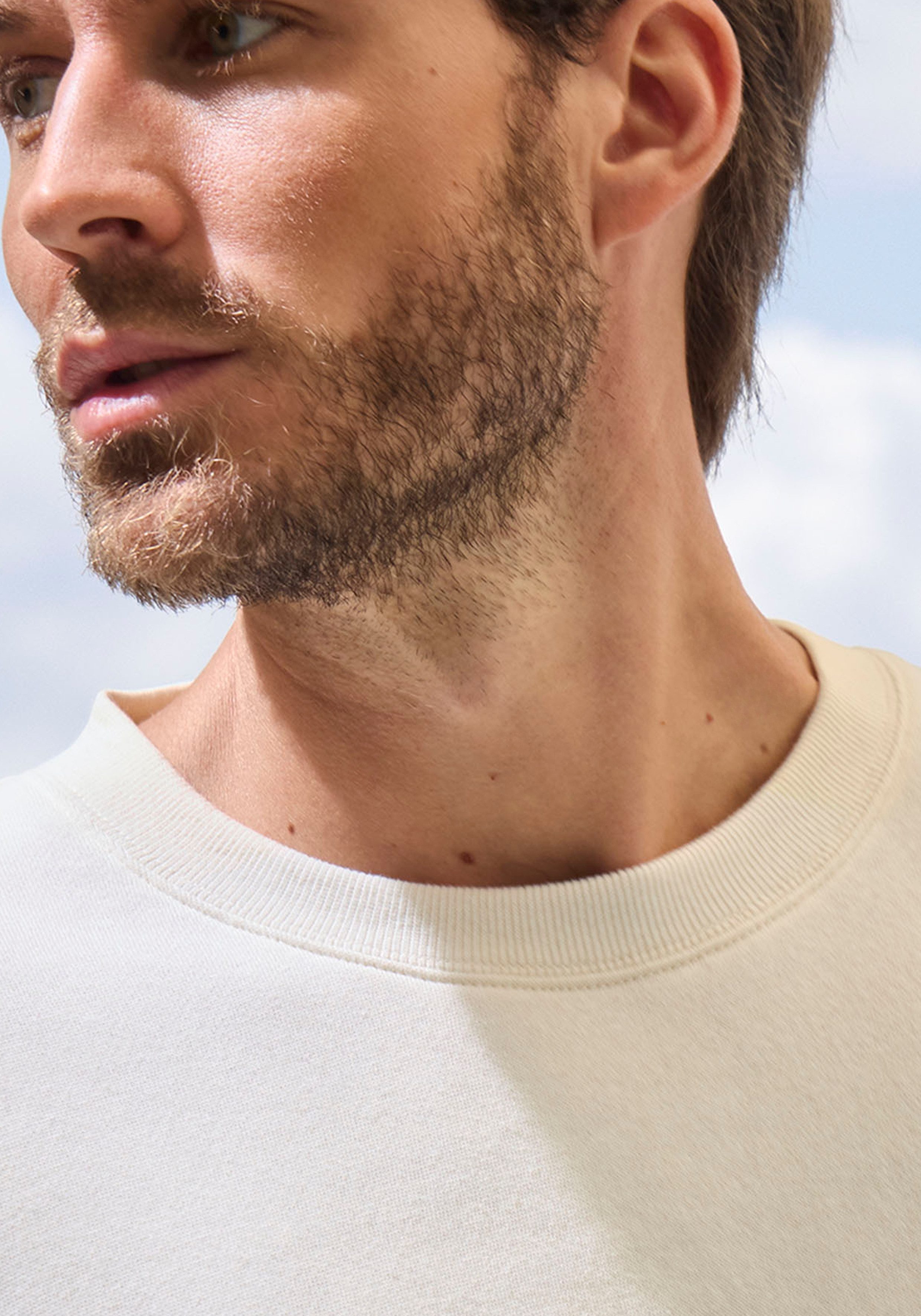 John Devin Sweatshirt Langarm, trui met ronde hals, katoenmix