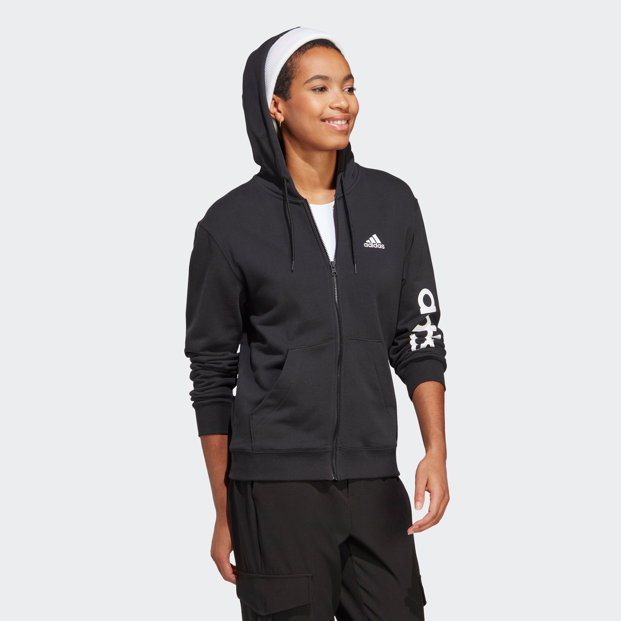 adidas Sportswear Capuchonsweatvest ESSENTIALS LINEAR FRENCH TERRY Capuchonjack (1-delig)