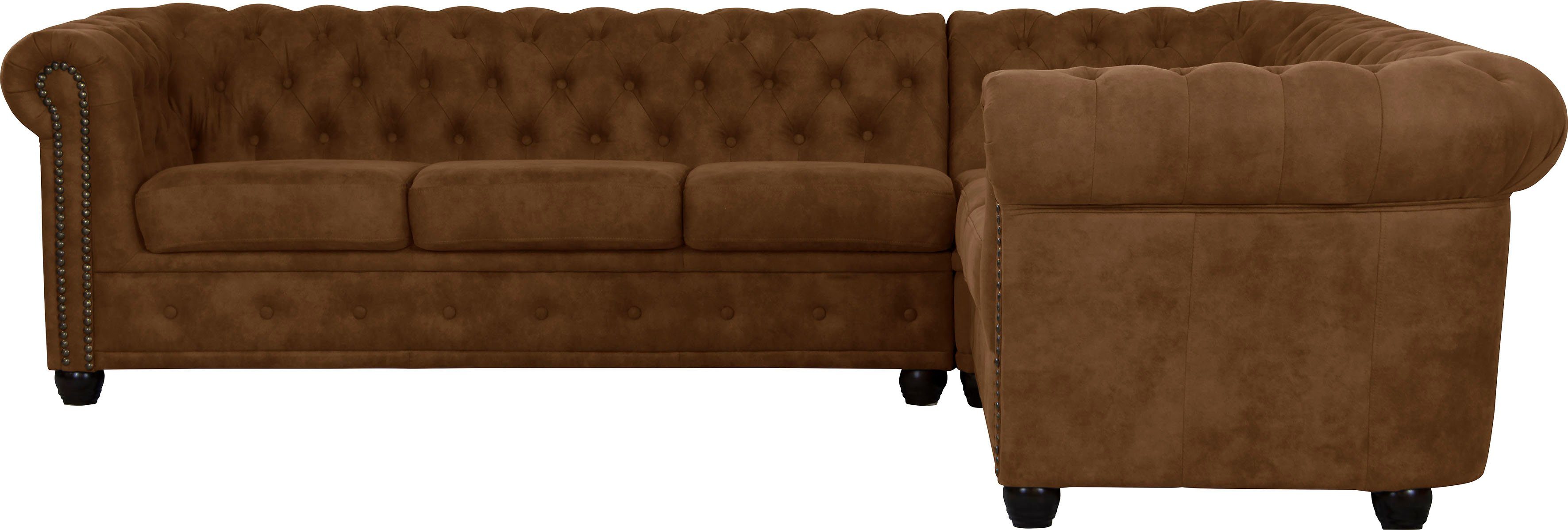 Home affaire Chesterfield-bank Rysum L-vorm Chesterfield-look, lange zijde links of rechts