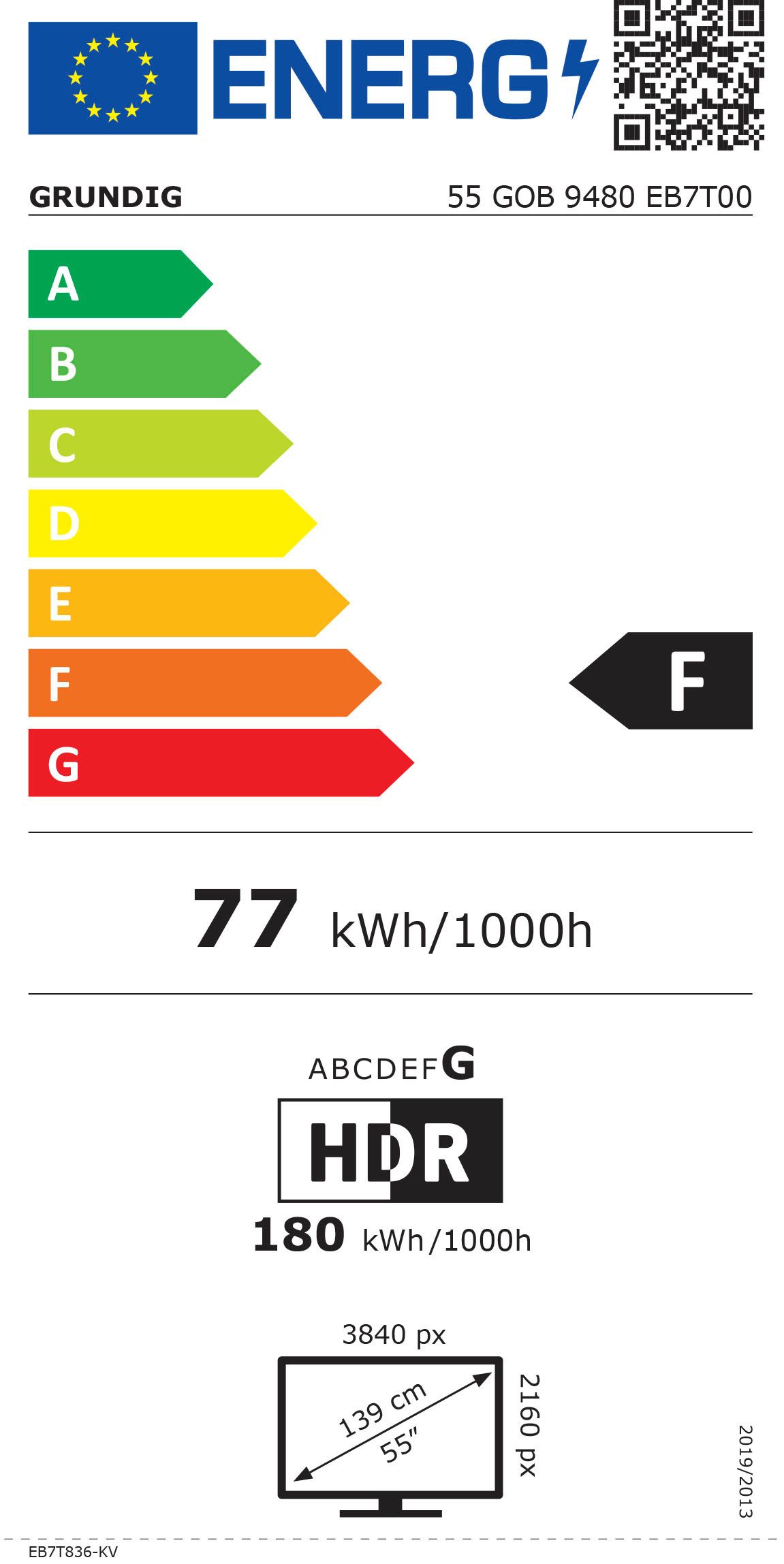 Grundig OLED-TV 55 GOB 9480 EB7T00, 139 cm / 55", 4K Ultra HD, Google TV - Smart TV