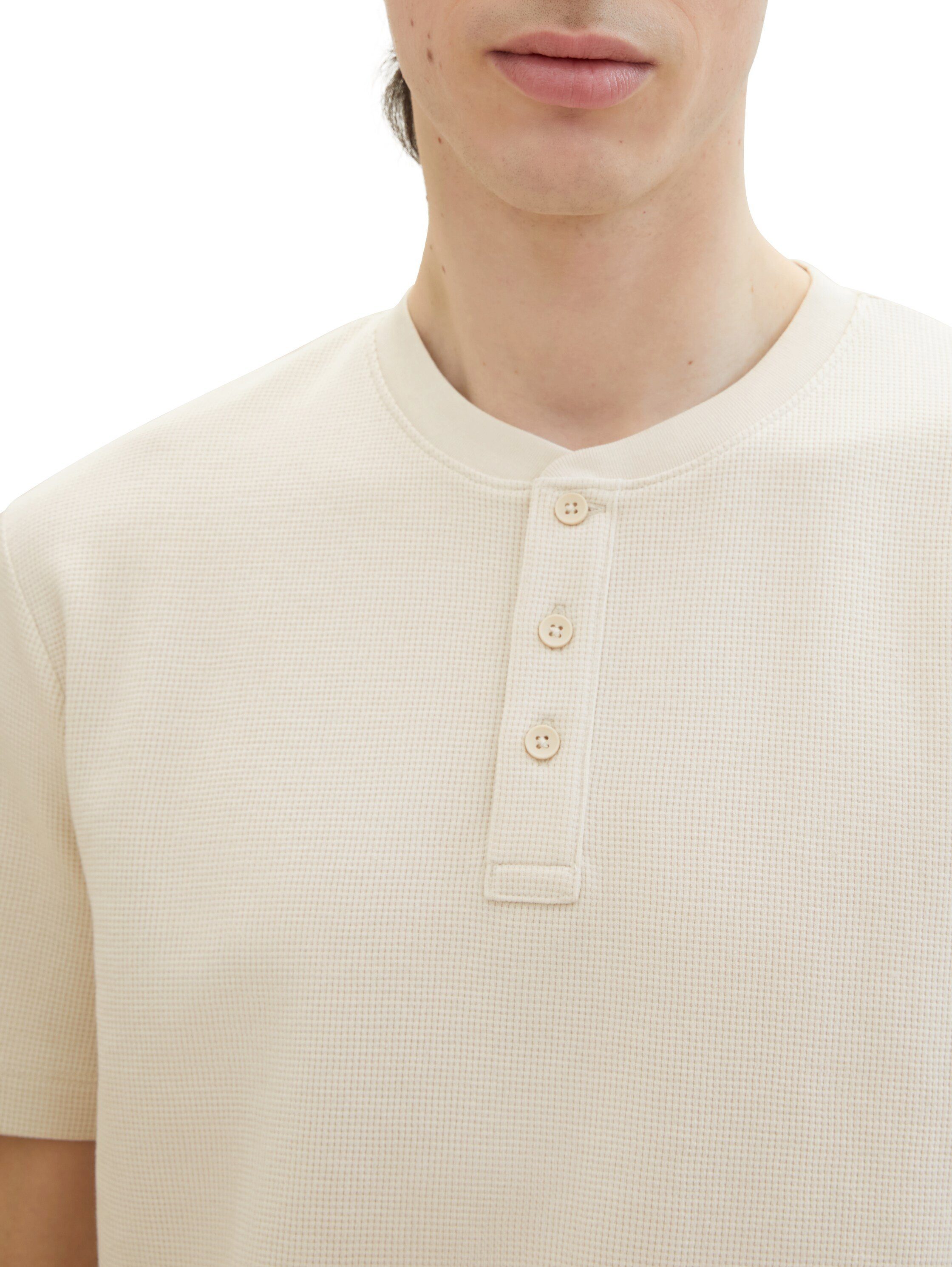 Tom Tailor Denim Shirt met ronde hals van hoogwaardig wafeljersey