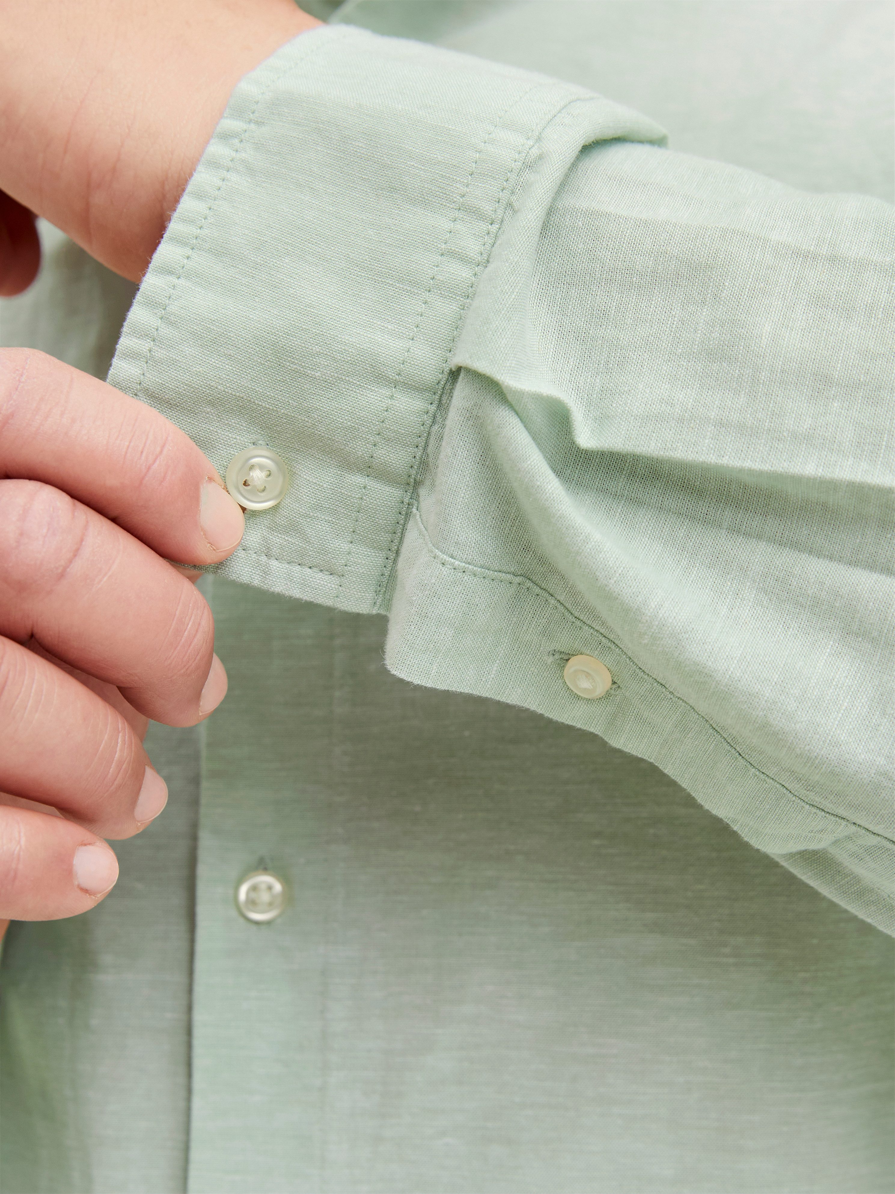 Jack & Jones PlusSize Overhemd met lange mouwen JJEBREEZE LINEN BLE BAND SHIRT LS SN PLS