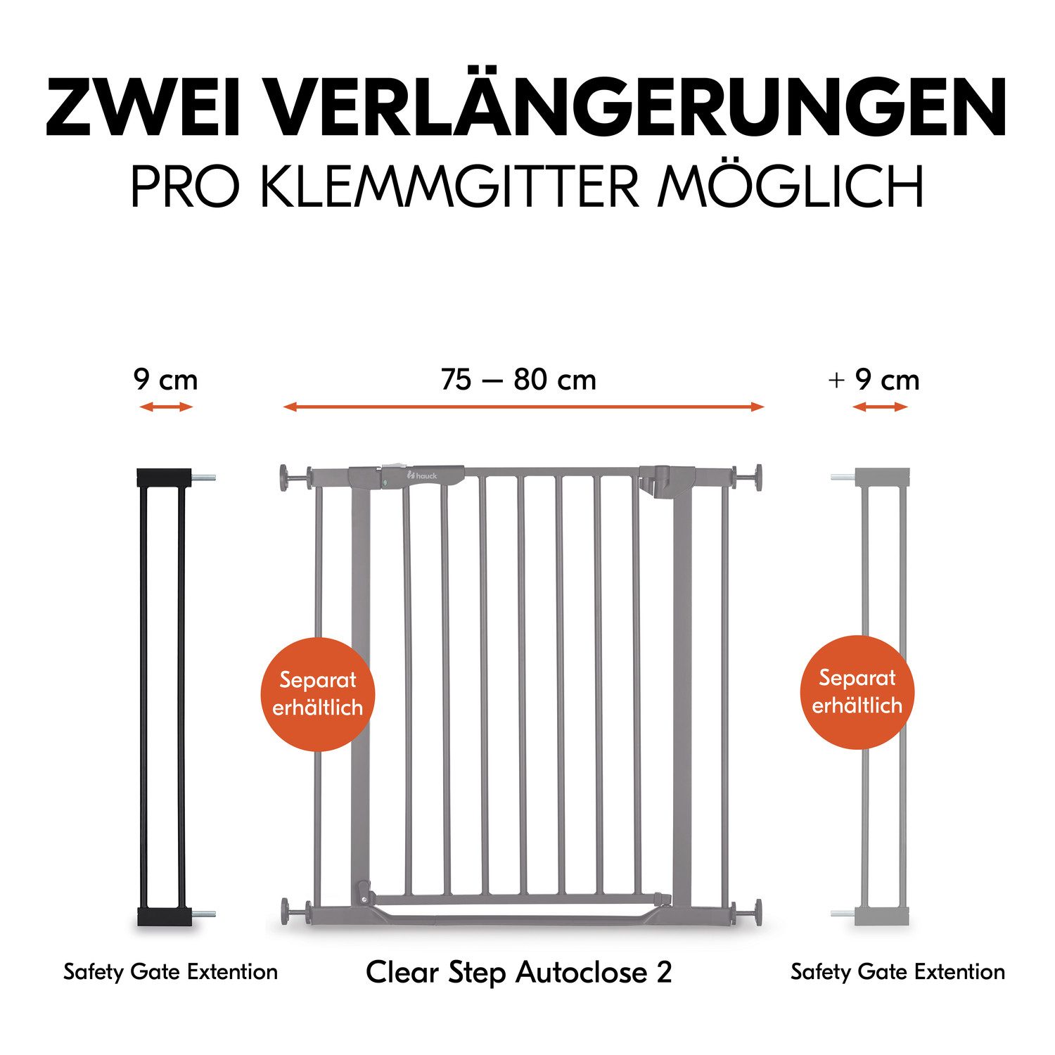 Hauck Verlengstuk voor deurbeschermers Extension, 9 cm, Black