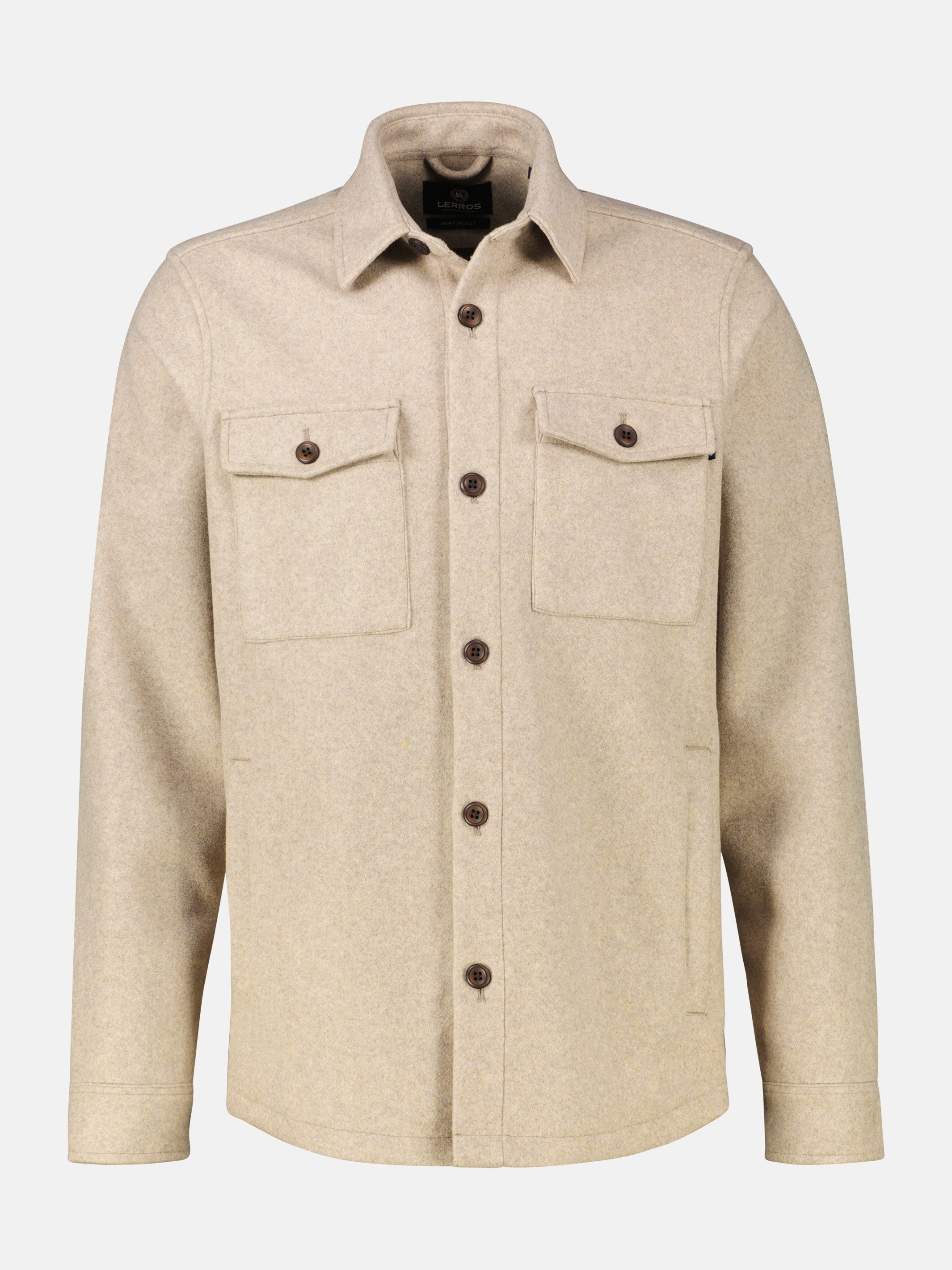Lerros Overhemd met lange mouwen LERROS urban-style overhemdjas met wollen look