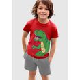 kidsworld t-shirt  bermuda happy dino (set, 2-delig) multicolor