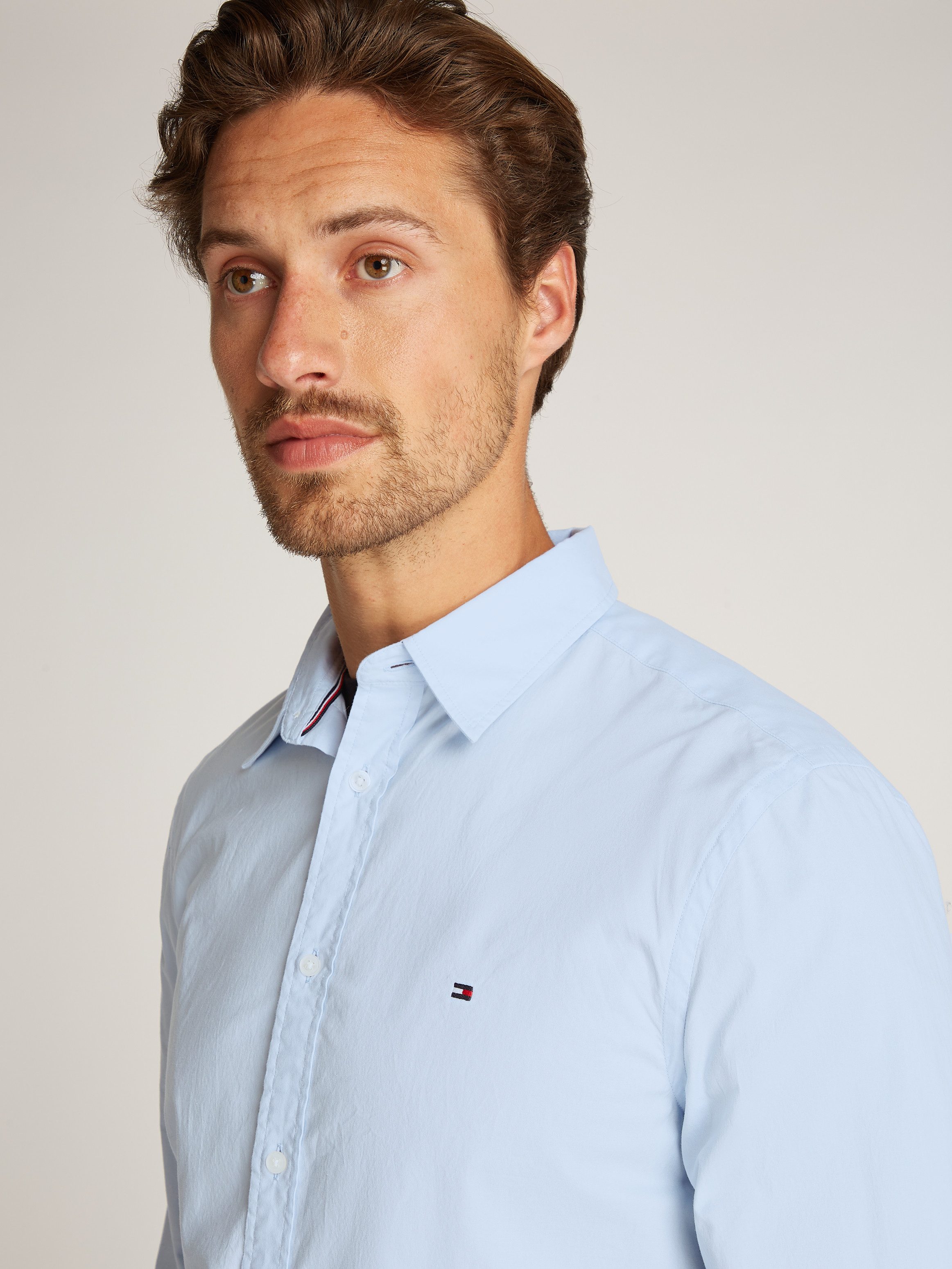 Tommy Hilfiger Businessoverhemd FLEX POPLIN KENT COLLAR SF SHIRT