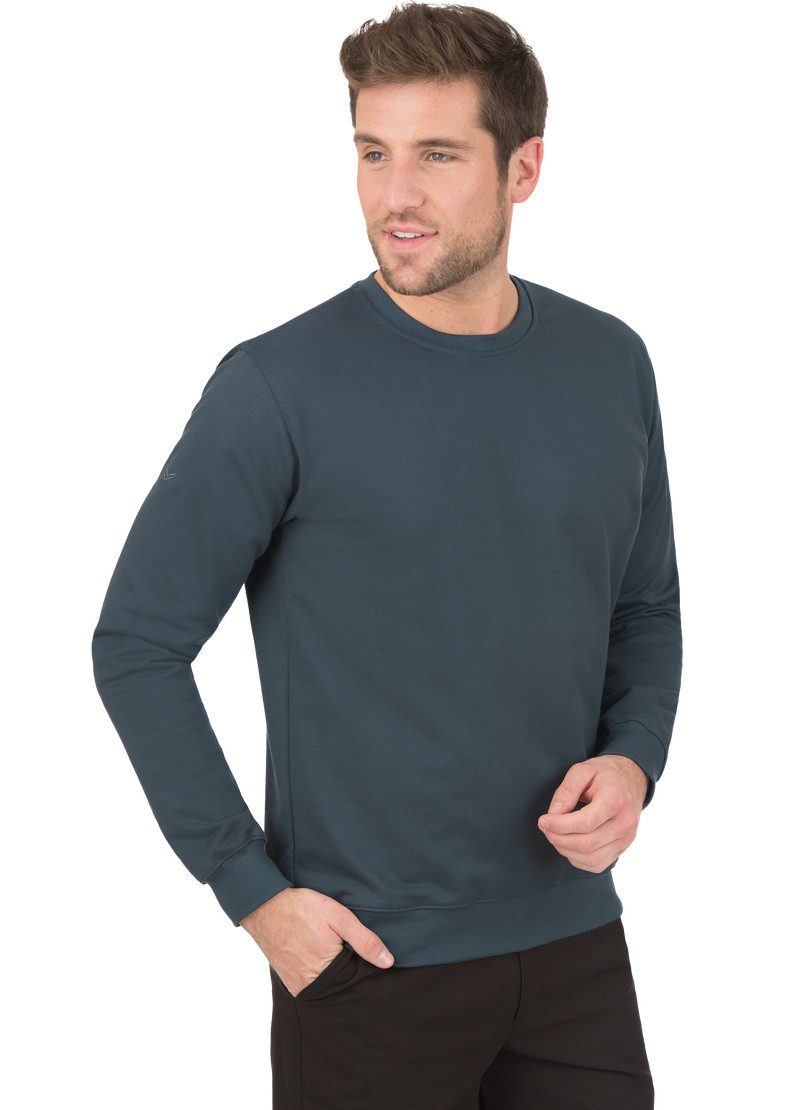 Trigema Sweatshirt TRIGEMA Sweat-Shirt heren sweaters maat XXL grijs