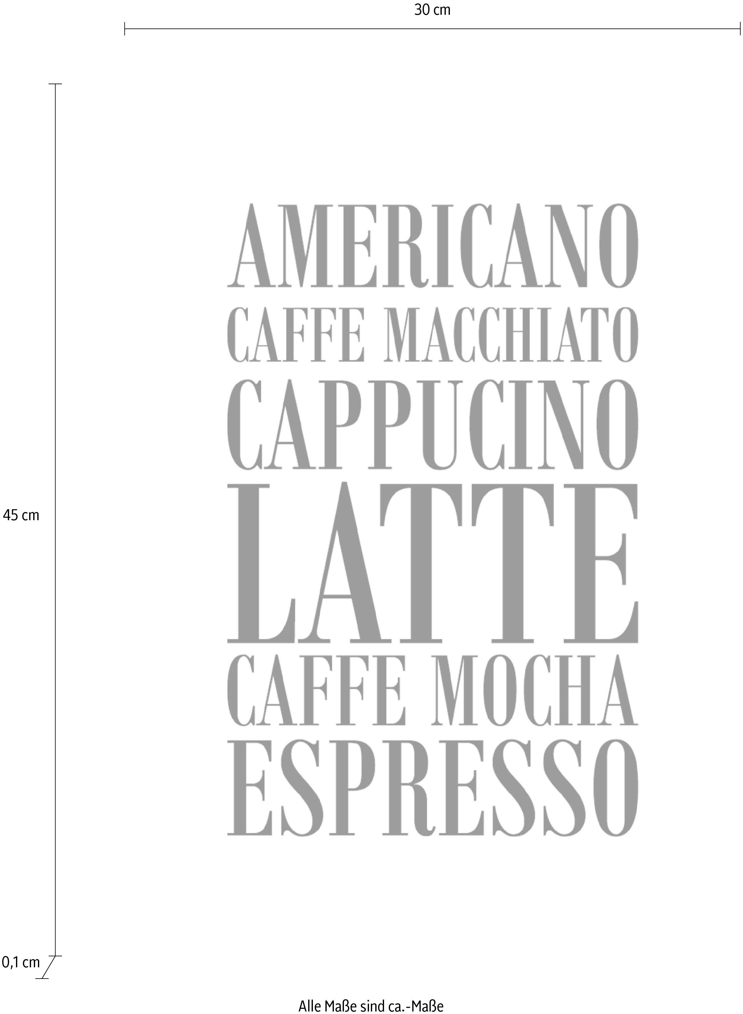 queence Sierobject voor aan de wand Koffie, cappuccino, expresso ... Stalen bord, blikken bord, spreuk, grappig, wanddecoratie, retro, 20x30cm