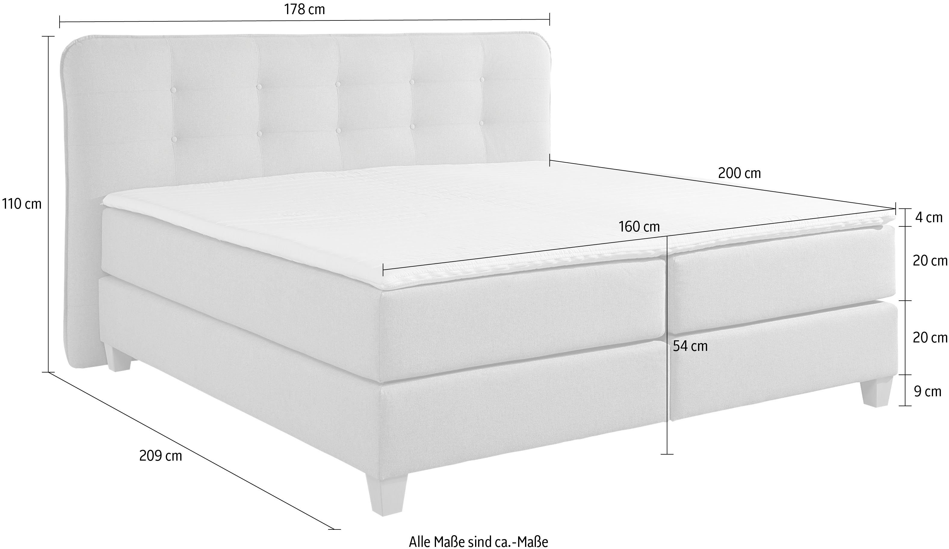Home affaire Boxspring inclusief topmatras van comfortschuim