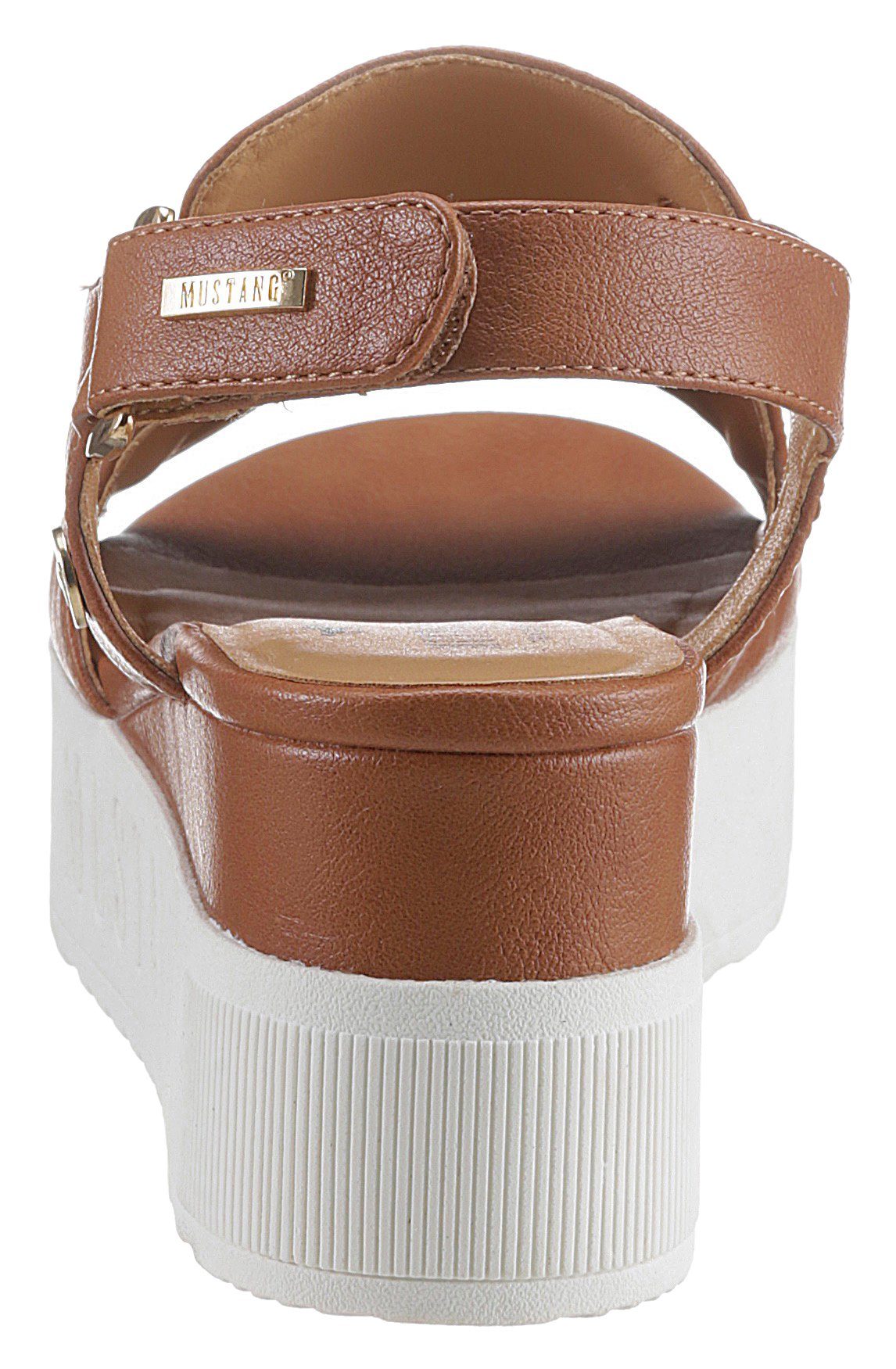Mustang Shoes Sleehaksandaaltjes zomerschoen, sandaal, sleehak, met klittenbandjes