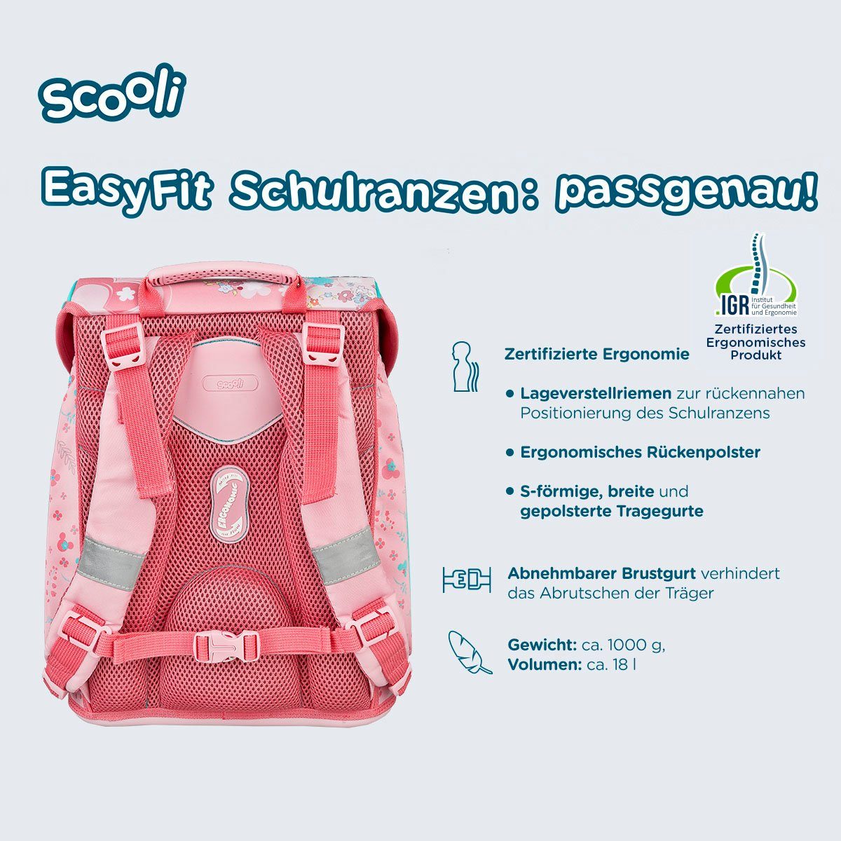 Scooli Schooltas EasyFit, Minnie Mouse (5-delig)