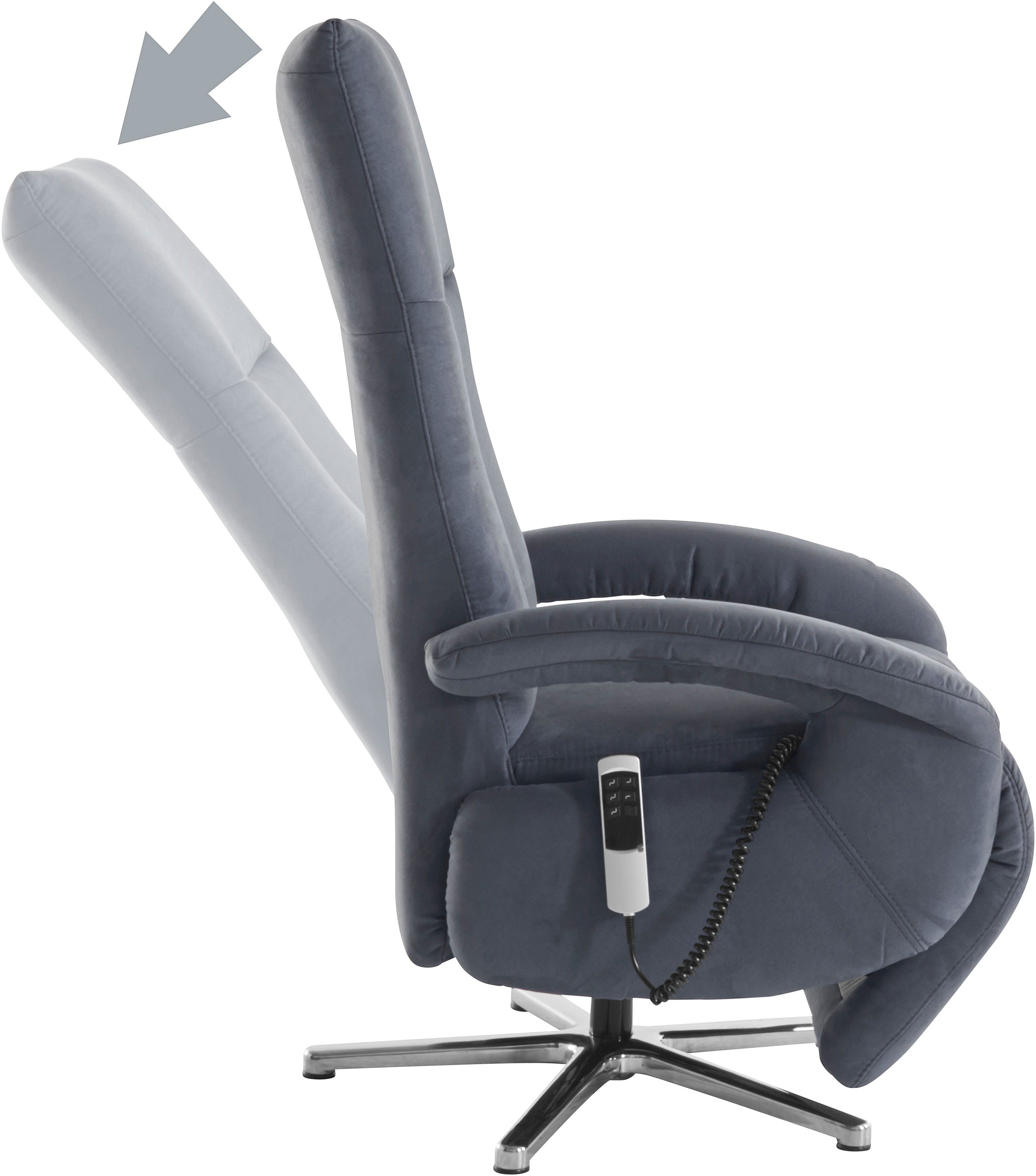 sit&more Relaxfauteuil Tycoon met verstelbare hoofdsteun en 360° draaifunctie keuze tussen handmatige of elektrische functie, ook met accu (draadloos)