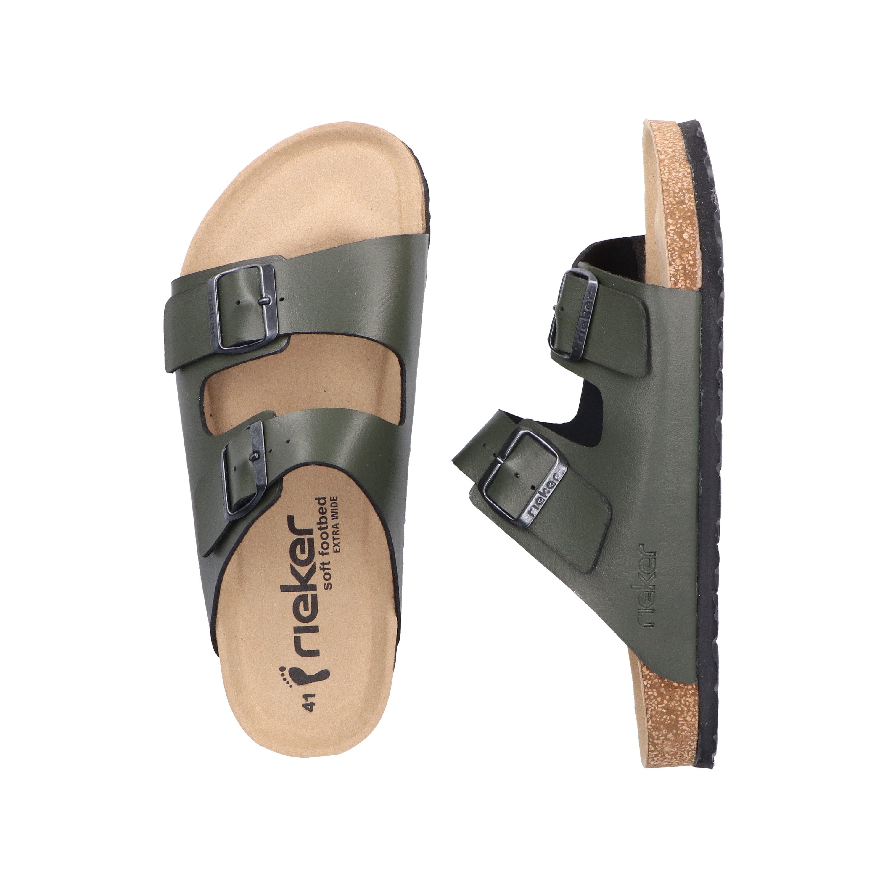 Rieker Slippers , zomerschoen, slippers, pantoffel, met twee klittenbandsluitingen