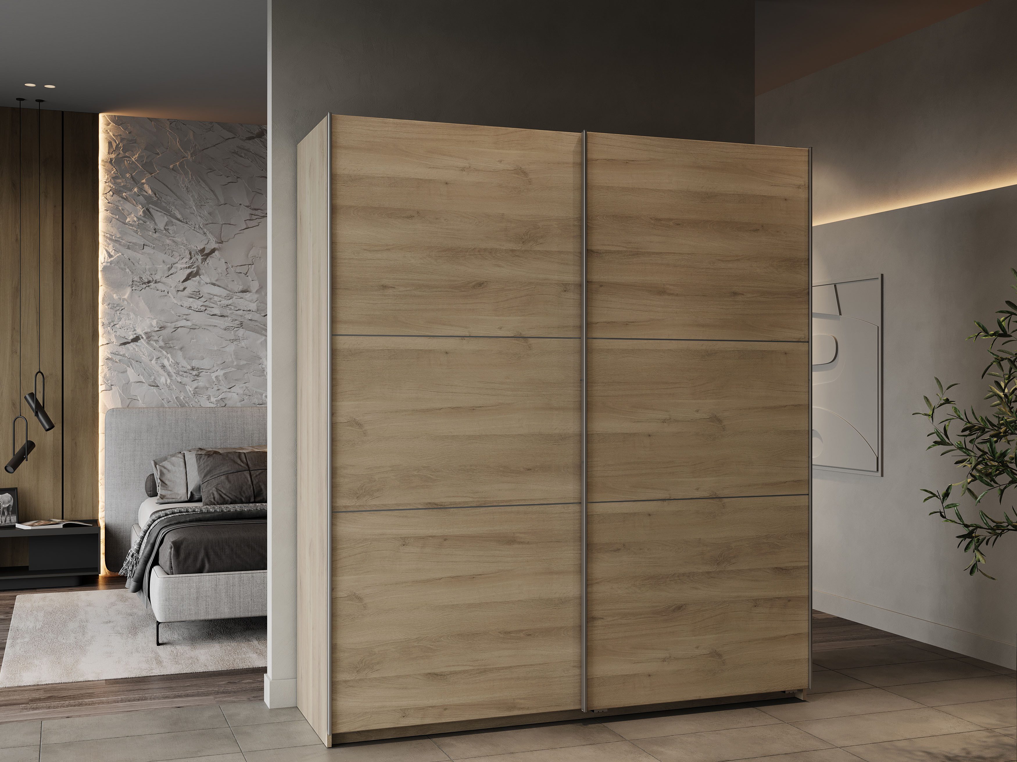 Demeyere GROUP Schuifdeurkast GHOST Praktieke kledingkast met schuifdeuren garderobekasten maat 178,1 cm x 203 cm x 59,9 cm