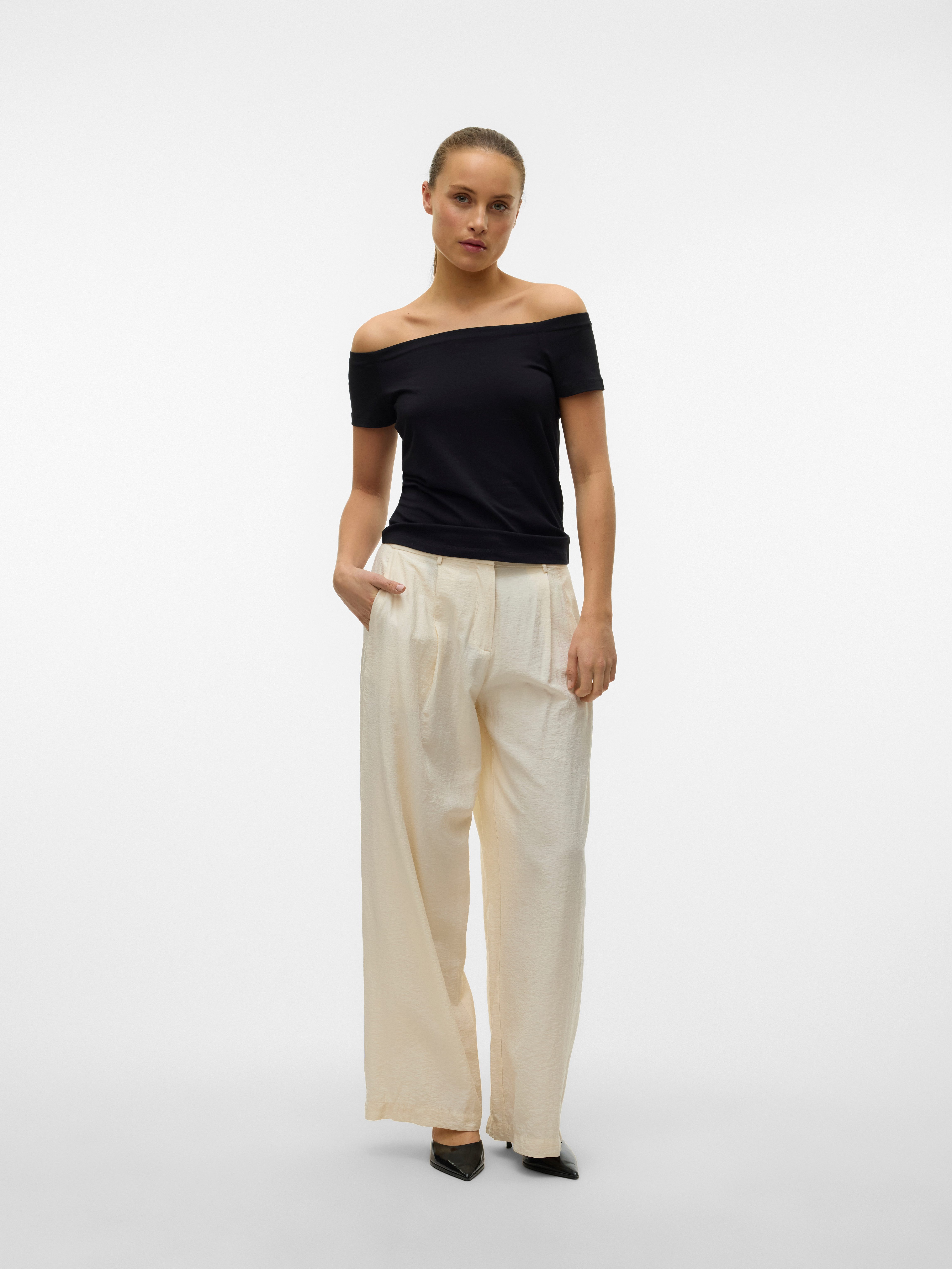 Vero Moda Shirt met korte mouwen VMPANDA OFF-SHOULDER TOP JRS GA NOOS