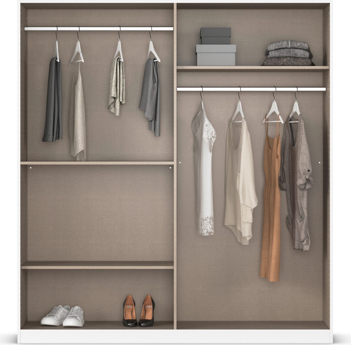 rauch Draaideurkast Kledingkast kast garderobe MAIKA met decor-front 2 lades, in verschillende breedtes, hoogtes, kleuren, made in germany