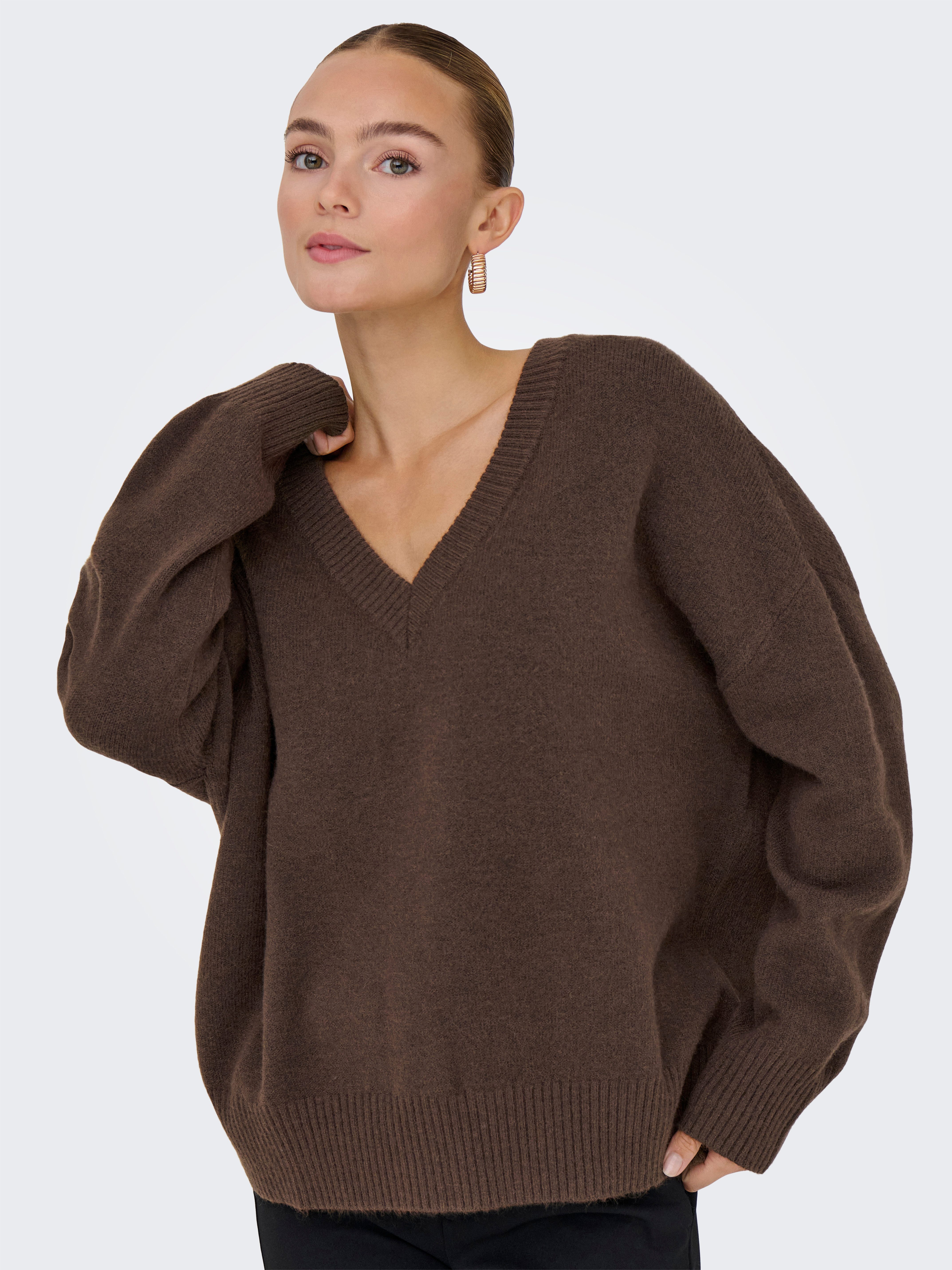 Only Trui met V-hals ONLMARI LS LOOSE V-NECK KNT