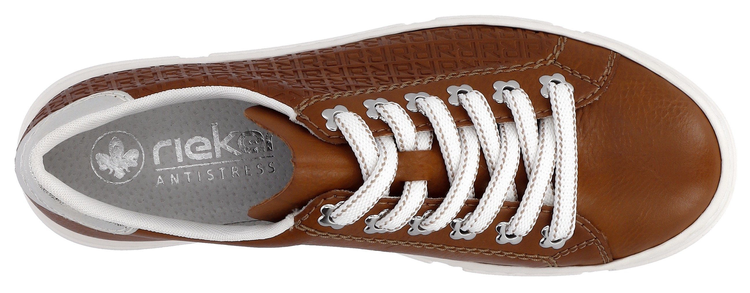 Rieker Plateausneakers Vrijetijdsschoen, veterschoen met zij-embossing, vrijetijdsschoen, lage schoen, veterschoen