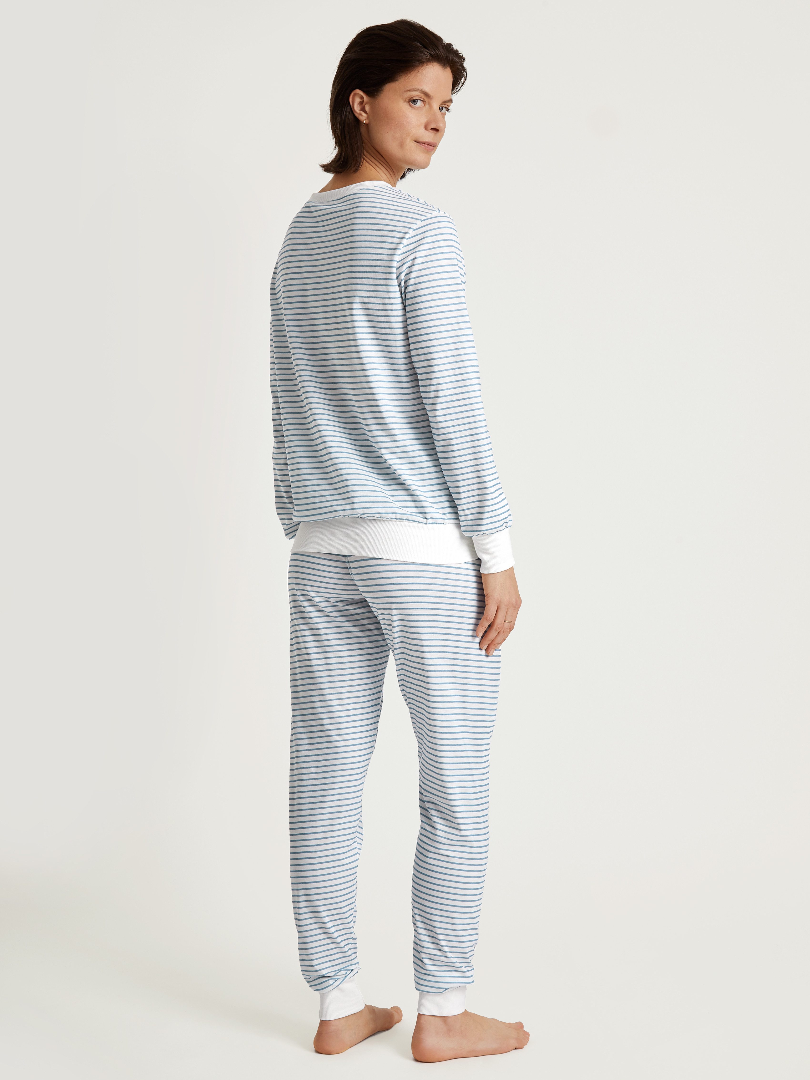 CALIDA Pyjama Cotton Stripes met zachte ribboorden aan de uiteinden (2-delig)