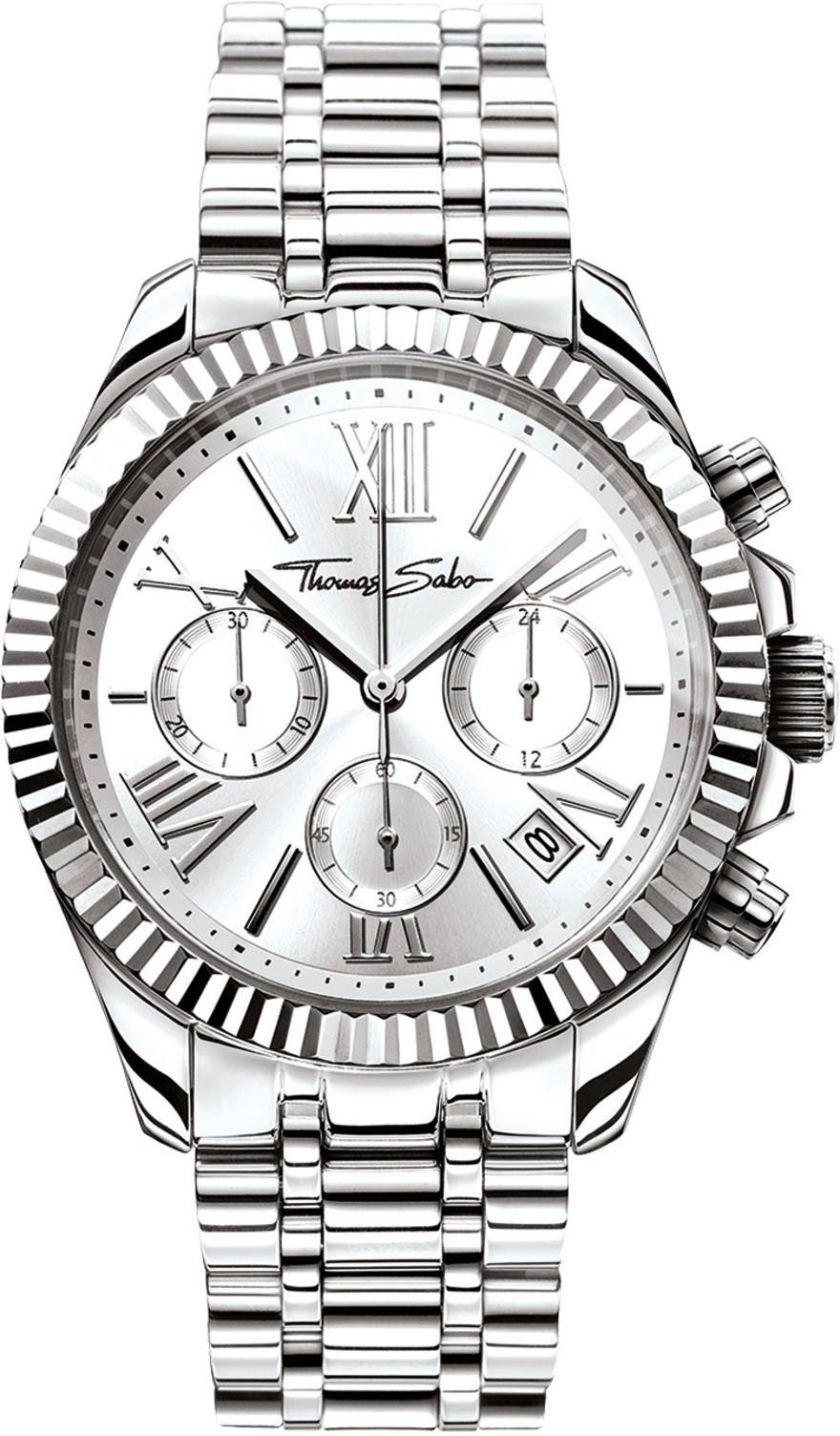 THOMAS SABO Chronograaf DIVINE CHRONO Quartz horloge, armbanduhr, dames, datum, stopfunctie, 12/24-uursweergave