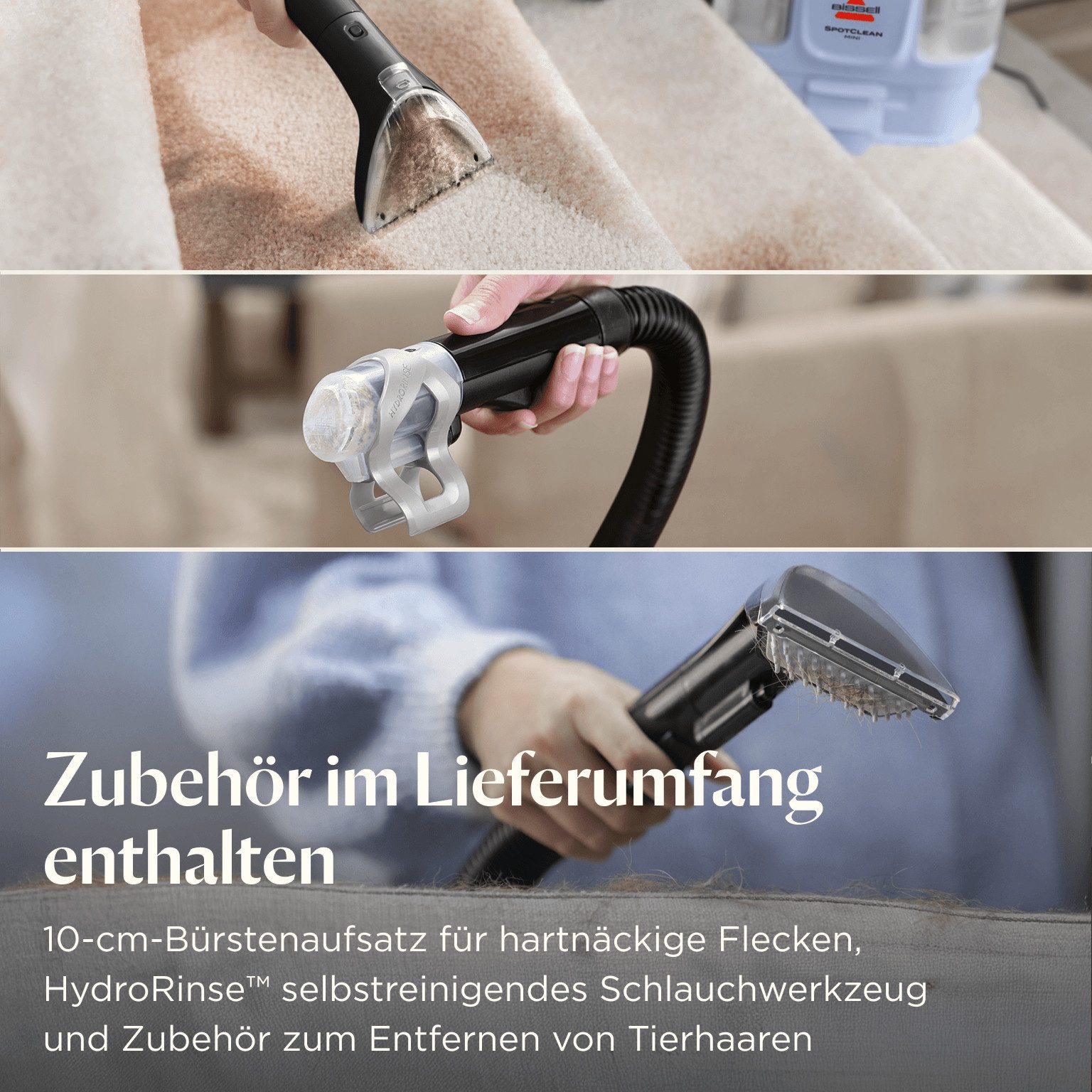 Bissell Waszuiger SpotClean Mini Select, leicht & klein, starke Saugleistung, Dual-Tank