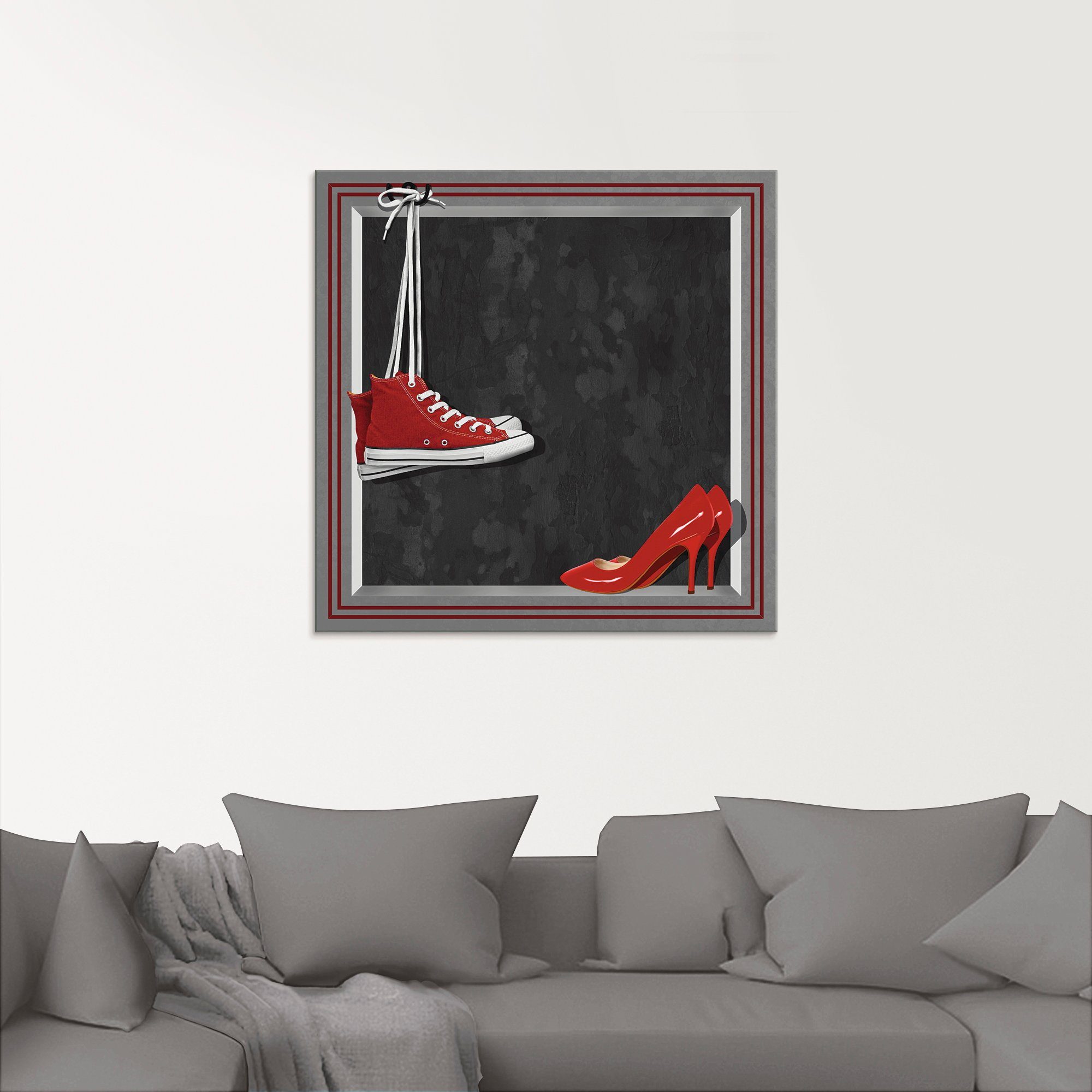 Artland Print op glas De rode schoenen in verschillende maten