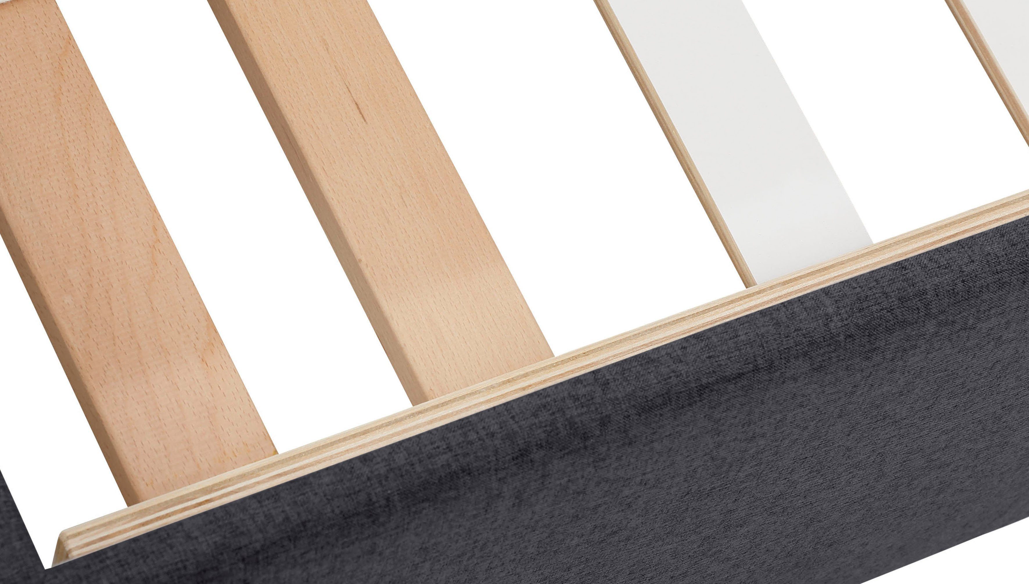 Lüttenhütt Gestoffeerd bed Endres met bedkist, naar keuze zonder matras/lattenbodem of incl. matras