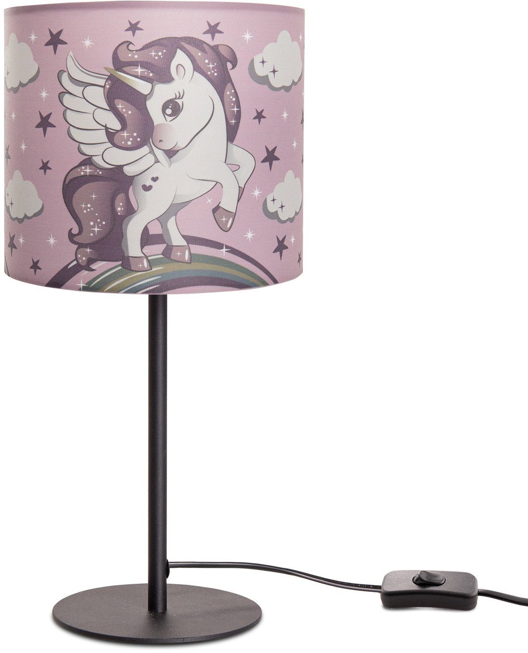 Paco Home Tafellamp Cosmo 213 Kinderlamp LED kinderkamer, eenhoorn lamp, meisjes tafellamp E14