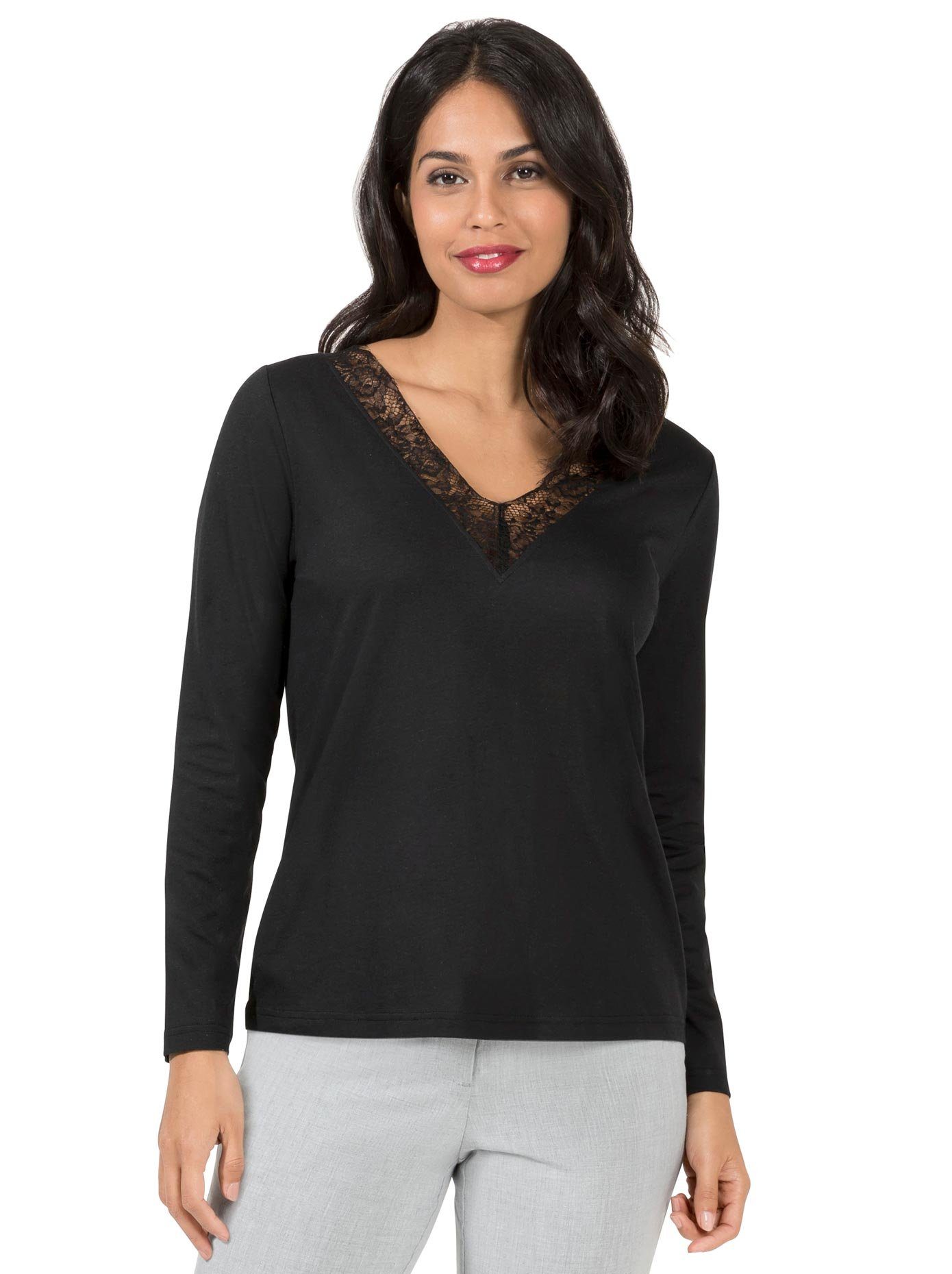 Lady Shirt met V-hals Shirt (1-delig)