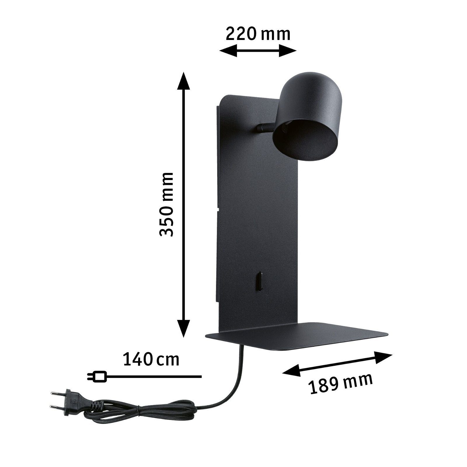 Paulmann Wandlamp Malena max. 1x5W USBC 230V Metaal