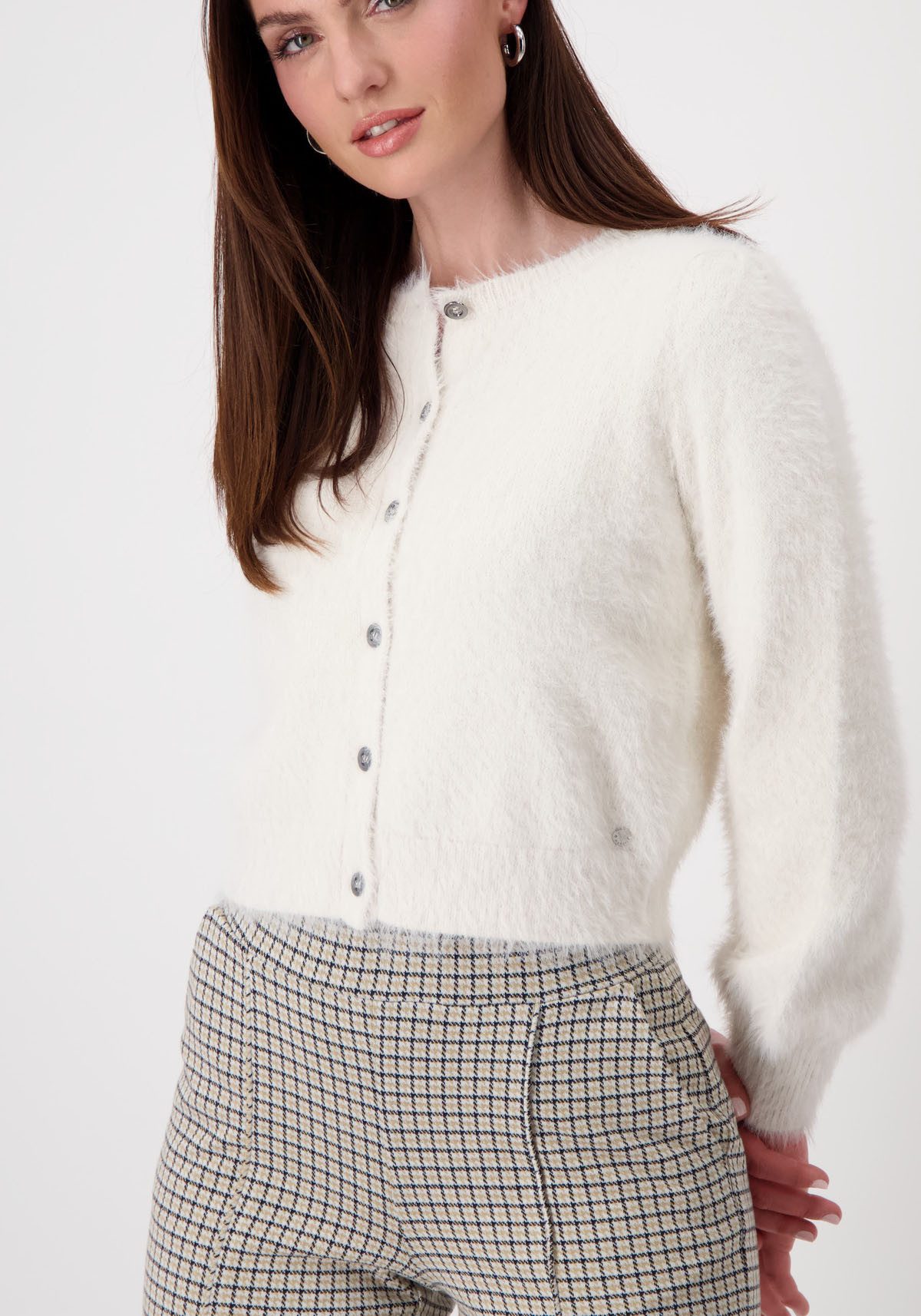 Monari Vest van pluche garen