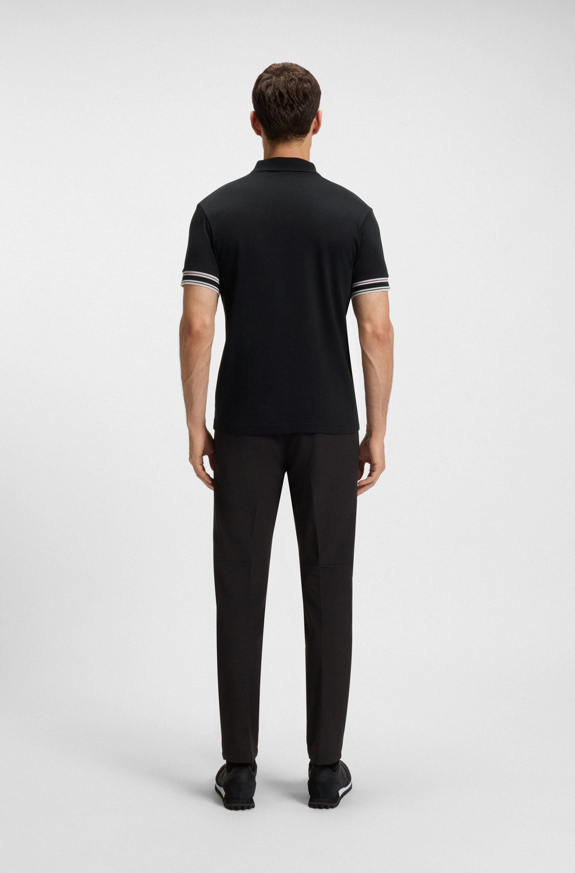 BOSS GREEN Poloshirt Polo Zone met piqué-strepen en een logo op de mouw