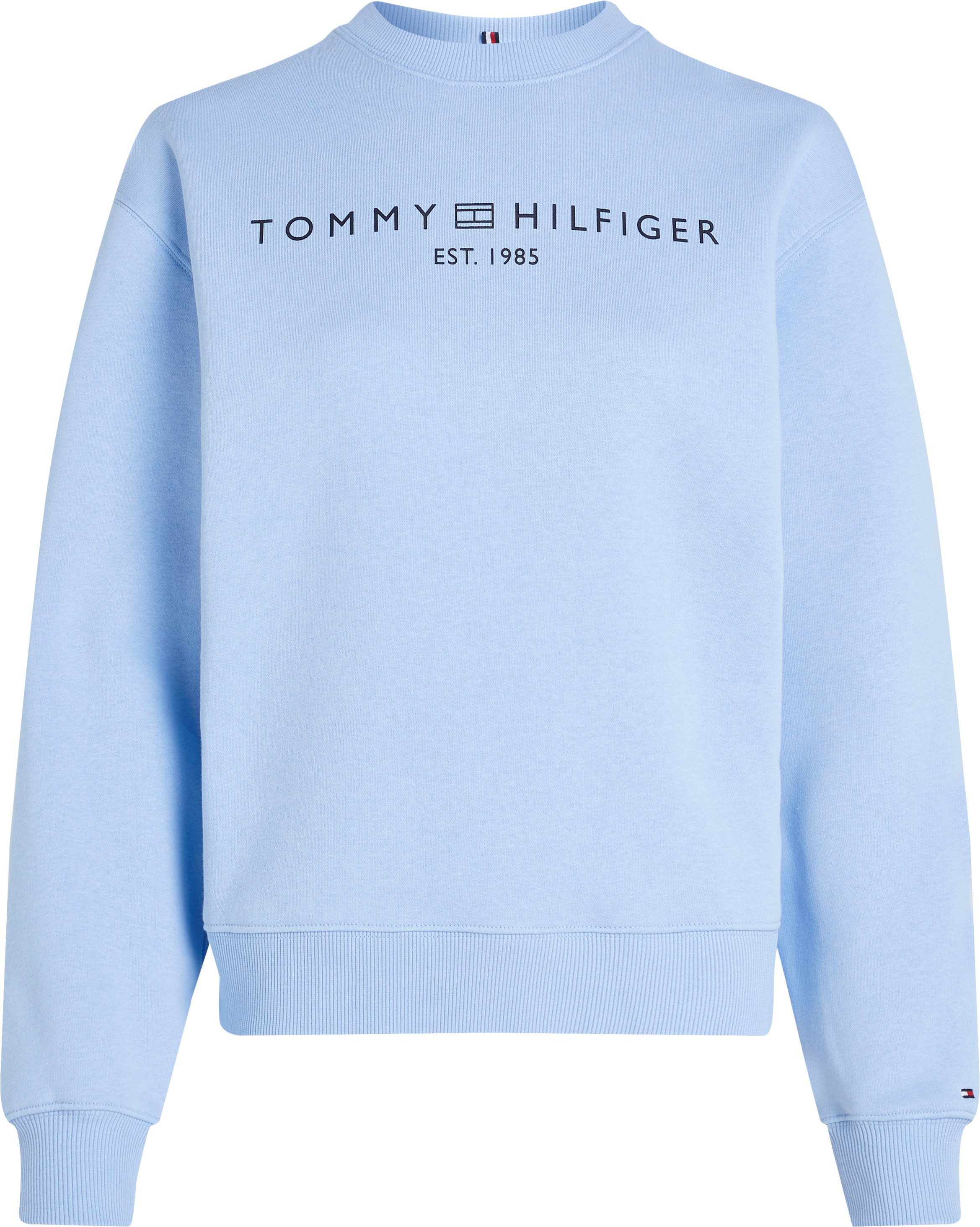 Tommy Hilfiger Sweatshirt MDRN REG CORP LOGO C-NK SWTSHRT in heuplange snit,  logo-opdruk met vlag-frame