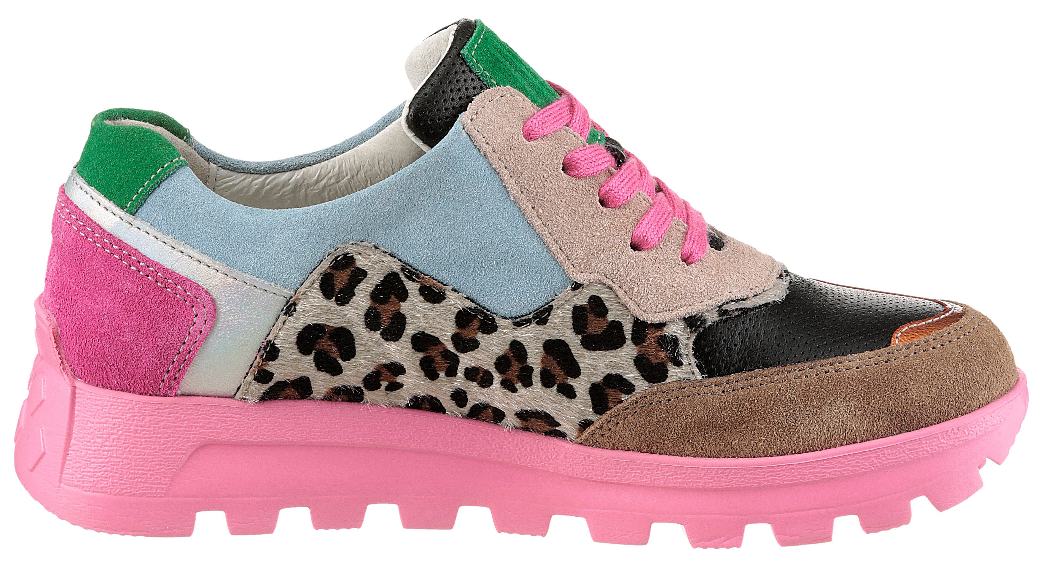 Waldläufer Sneakers met sleehak H-AJALA in comfortbreedte h = zeer breed, vrijetijdsschoen, lage schoen, veterschoen