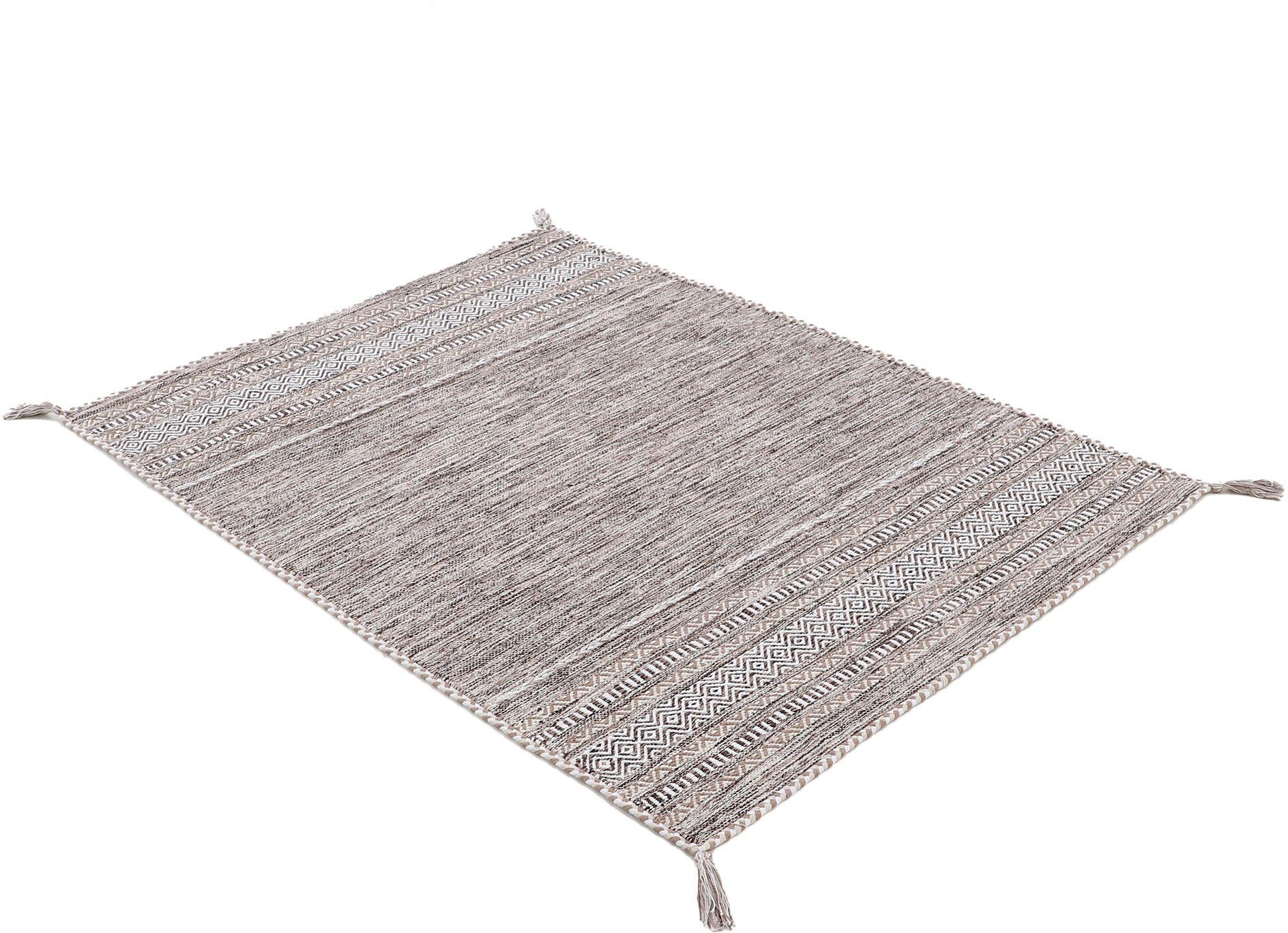 carpetfine Vloerkleed Kelim Azizi Katoenen, tweezijdig te gebruiken kleed met franje, woonkamer