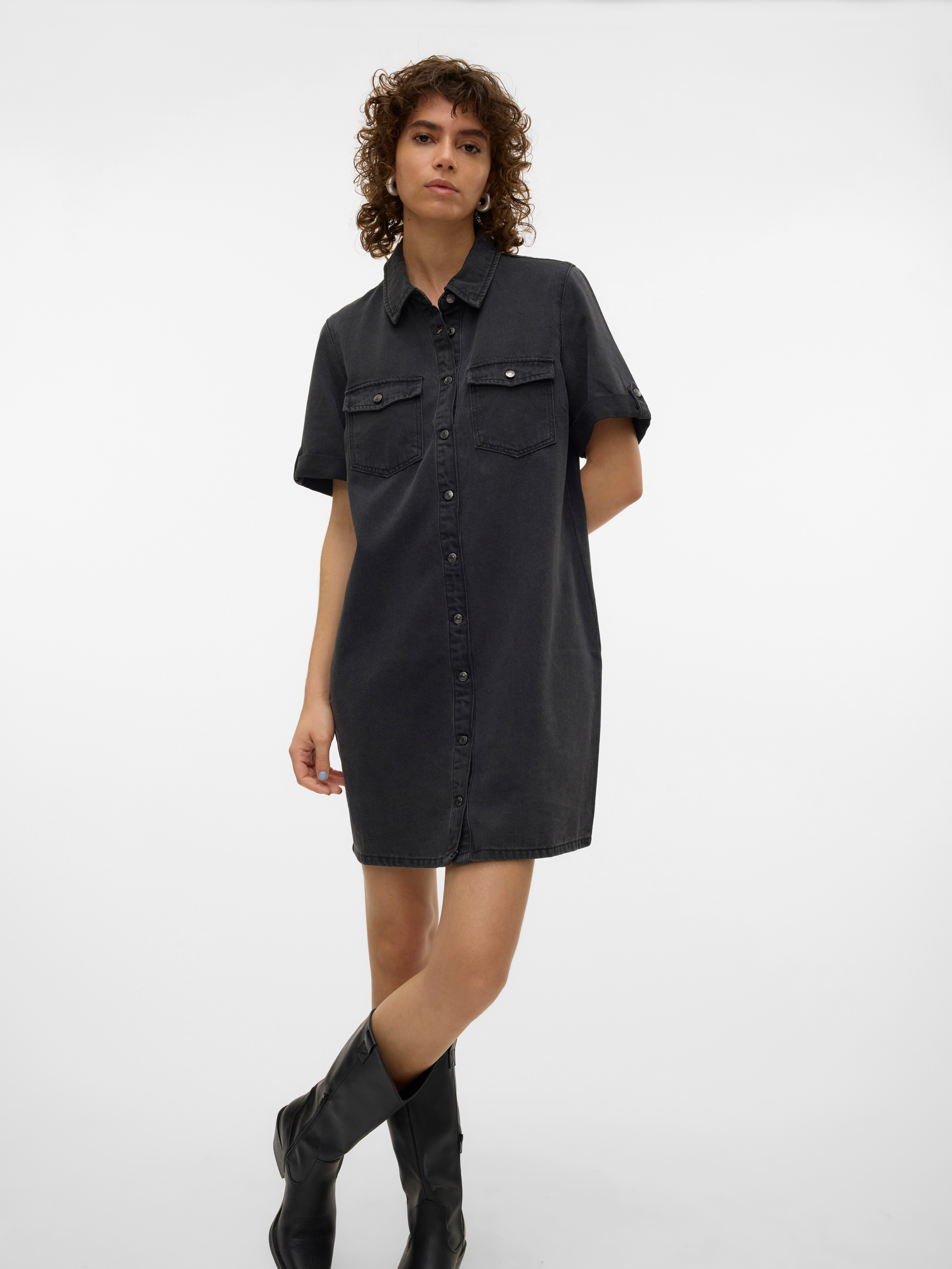 Vero Moda Jeans jurk VMJENNIE SS SHORT DENIM DRESS NOOS