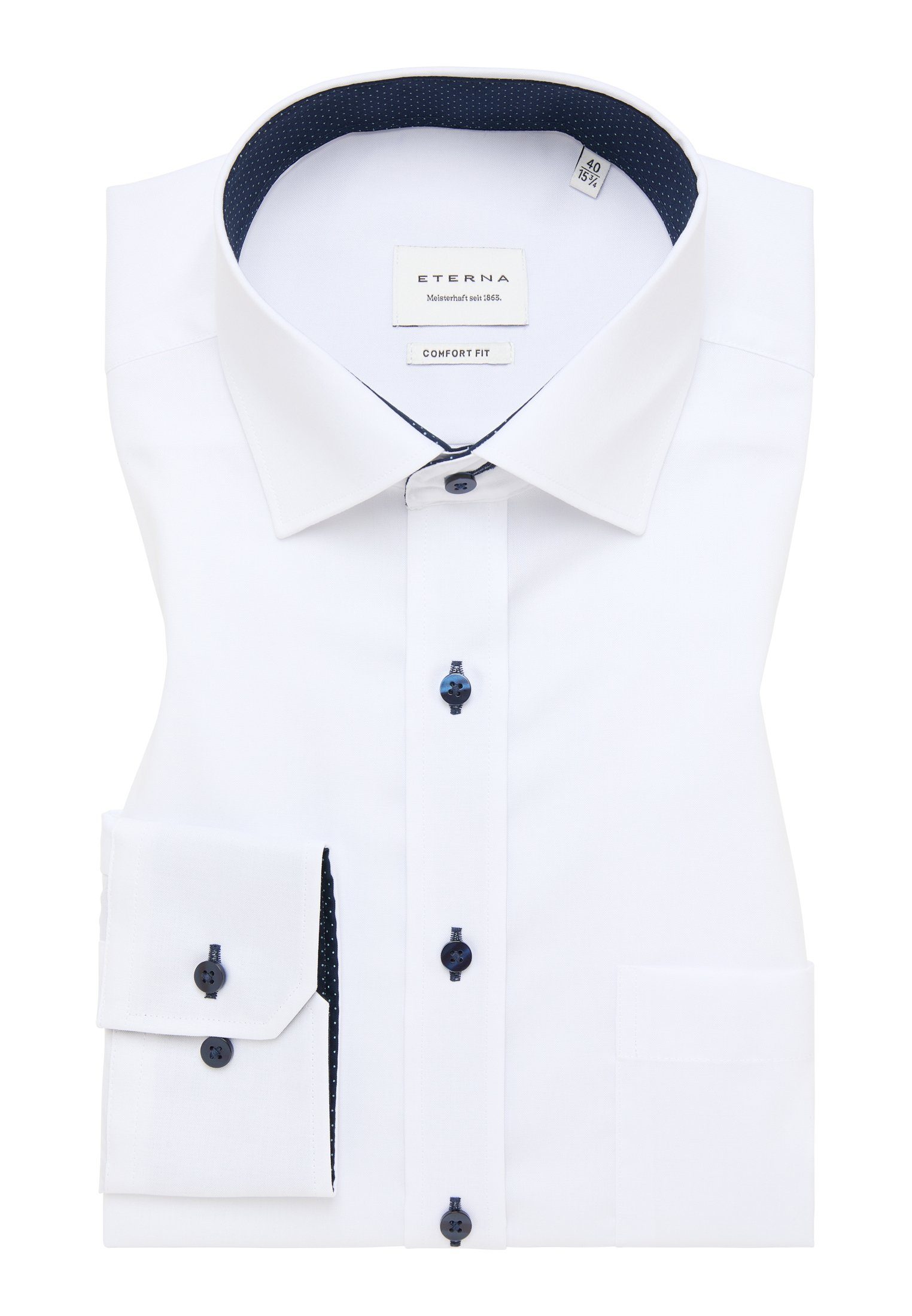 Eterna Overhemd met lange mouwen Comfort fit NON IRON (strijkvrij)
