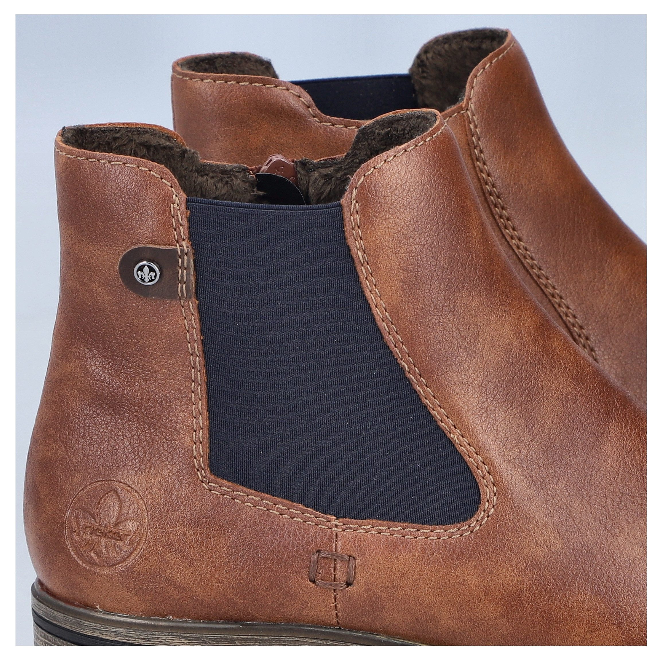 Rieker Chelsea-boots , instappers, enkellaars, blokhak, met verwarmende textielvoering