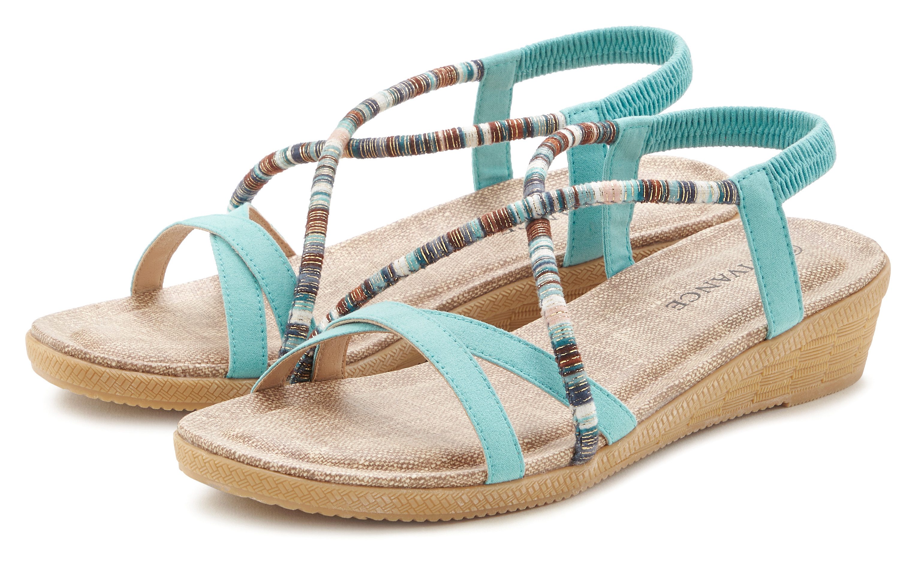 Vivance Sandalen Zomerschoen met subtiele sierdetails, sandaal, zomerschoen vegan dames sportieve sandalen maat 38 blauw
