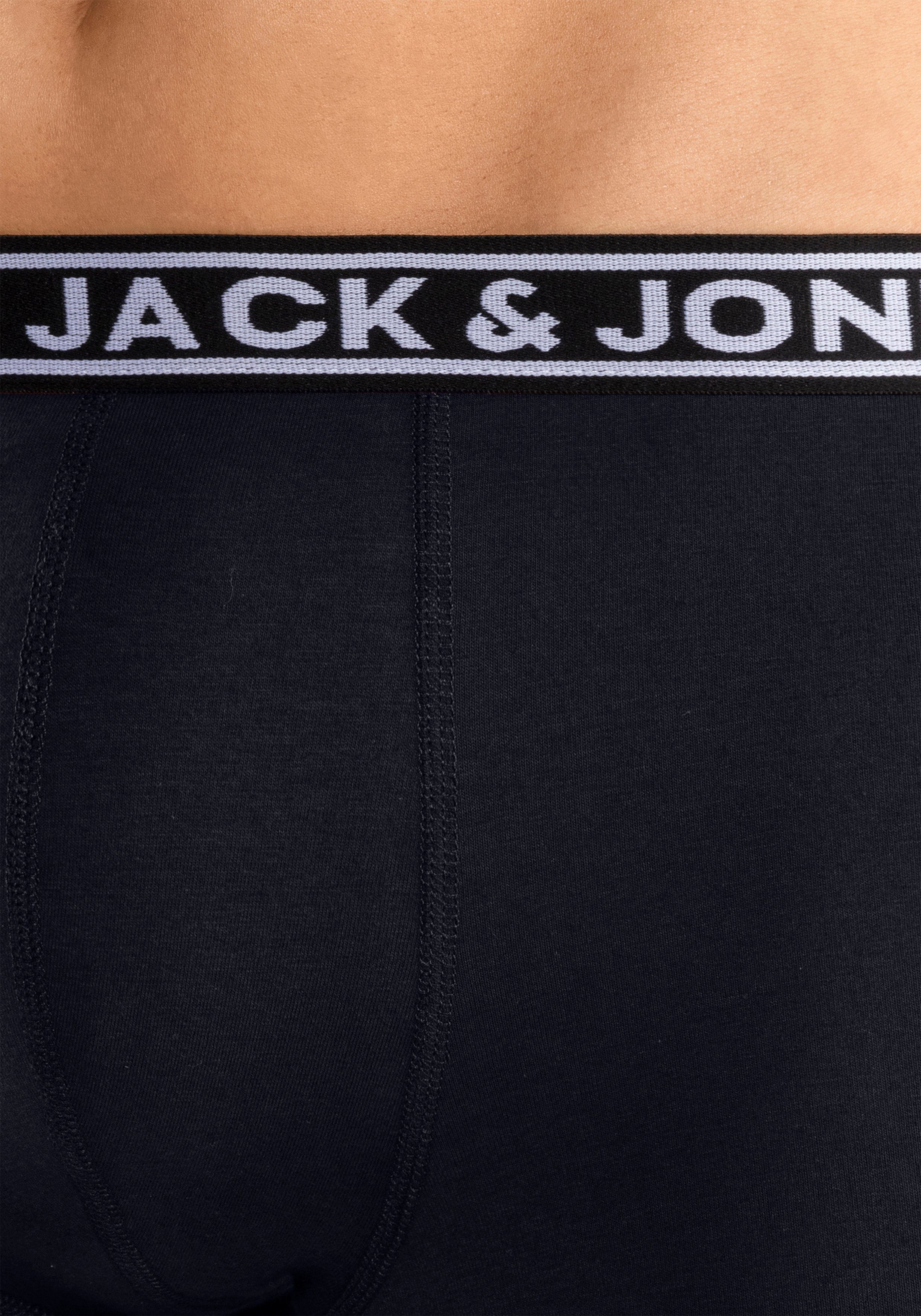Jack & Jones Trunk JACCRISP in 6-pack met logoband en stretchcomfort effen met kleuraccent, modieus, nauwsluitend, katoenmix (set, 6 stuks)