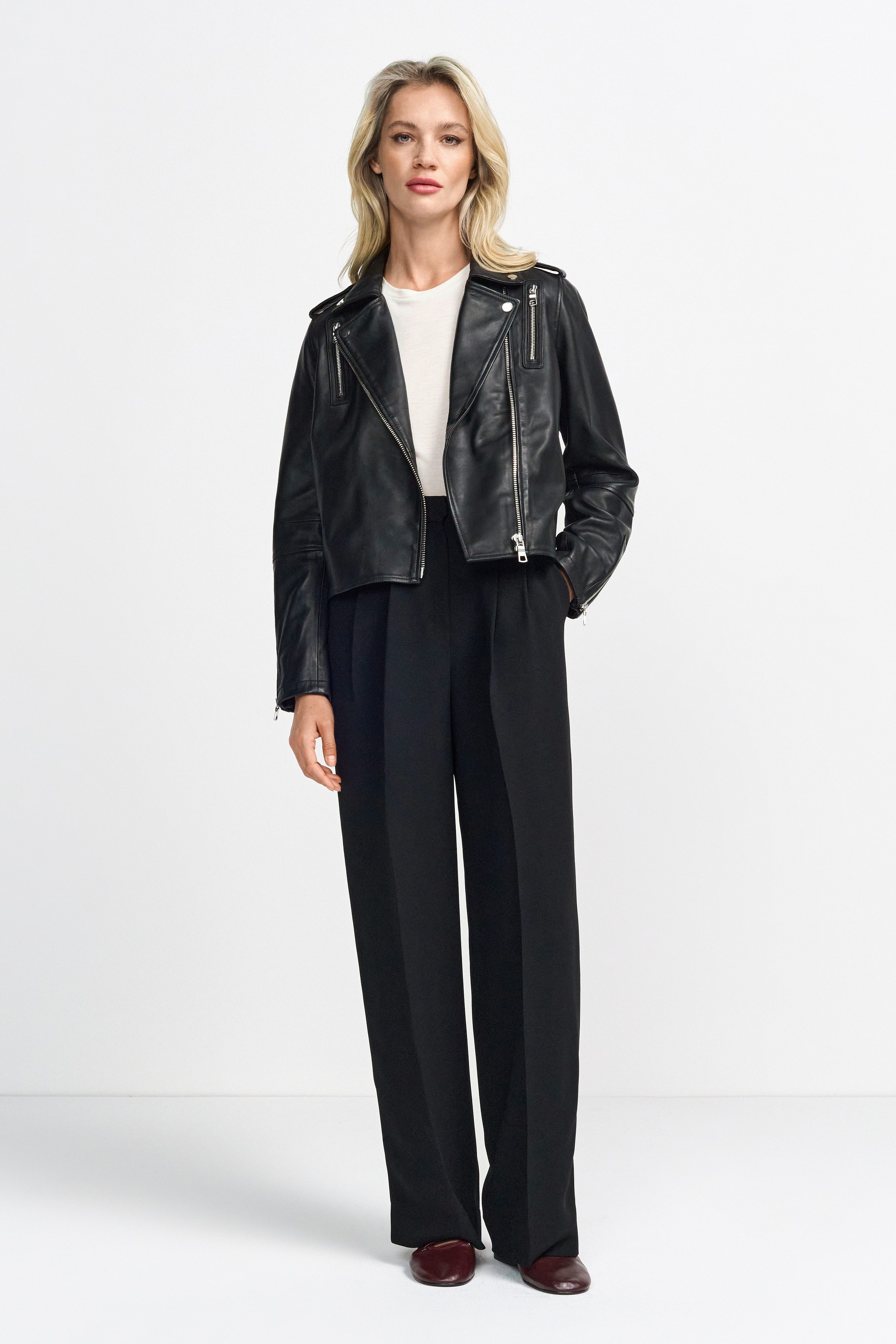 Rich & Royal Pantalon met vouw Met merkenlabel boven de tas