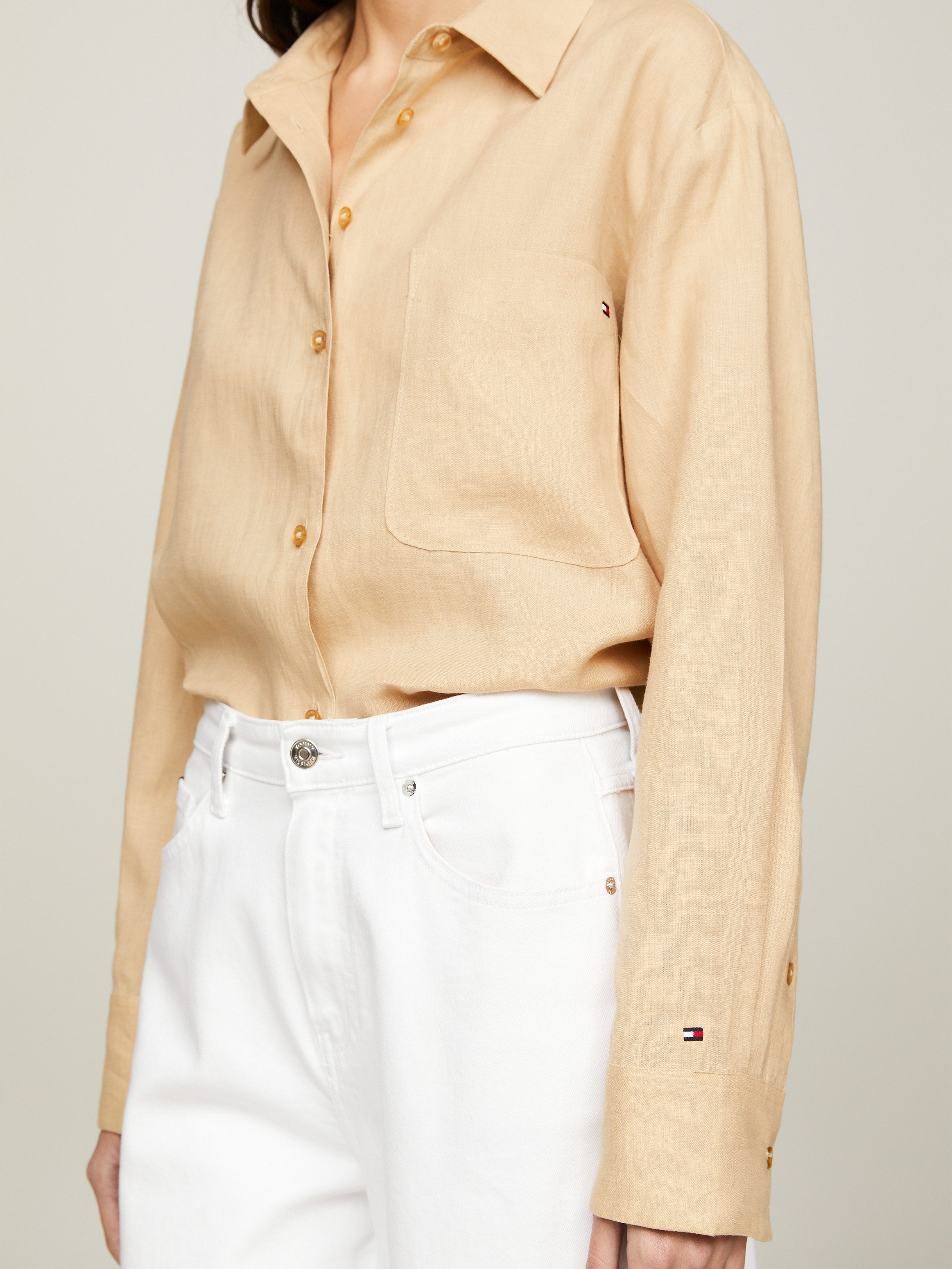 Tommy Hilfiger Overhemdblouse LINEN EASY FIT LS SHIRT